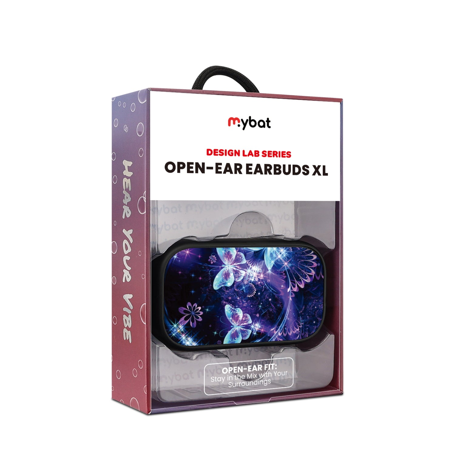 MyBat Design Lab Open-Ear Earbuds XL - Black - Butterfly Magic - MFHSBTST271-164-10.jpg