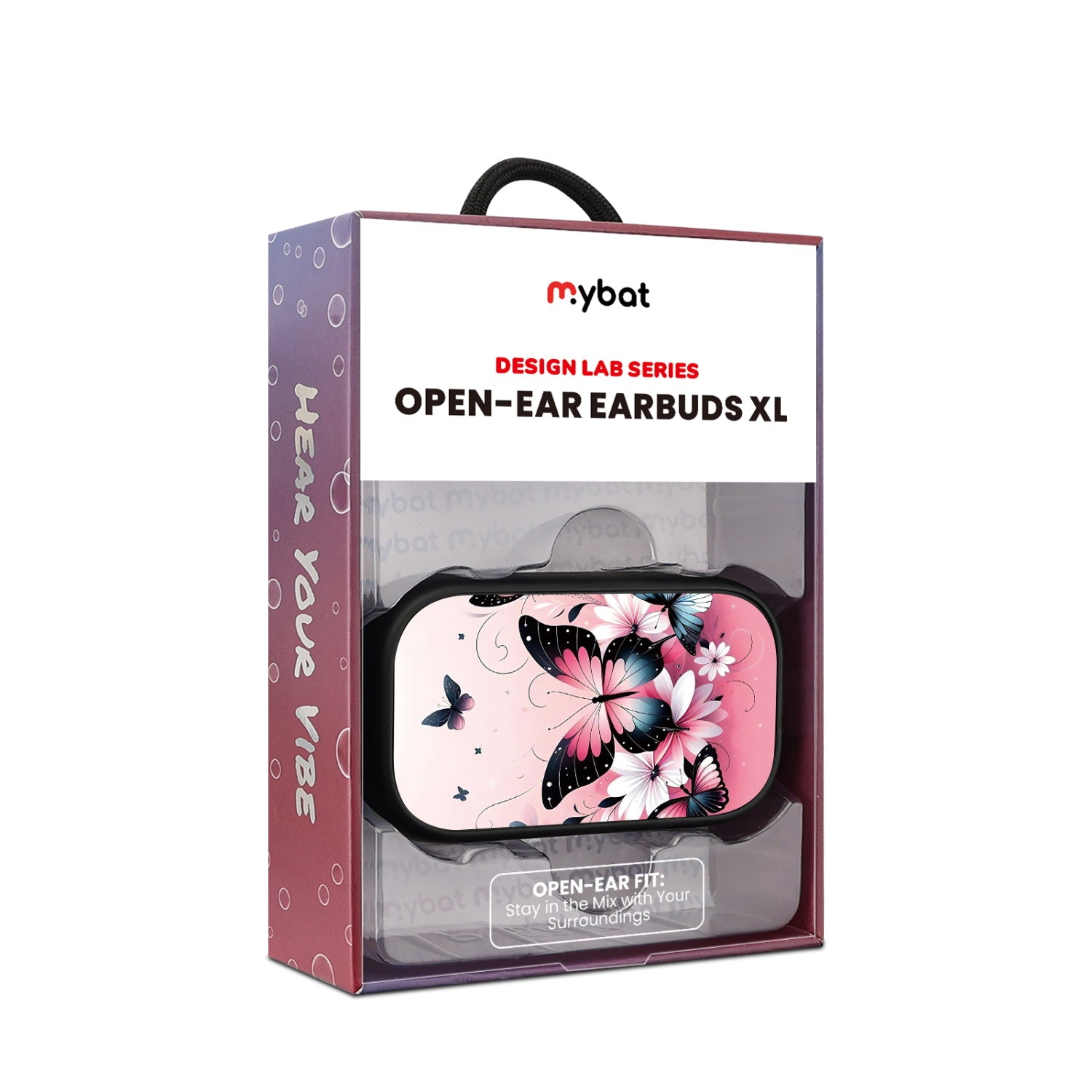 MyBat Design Lab Open-Ear Earbuds XL - Black - Butterfly Bouquet - MFHSBTST271-184-10.jpg