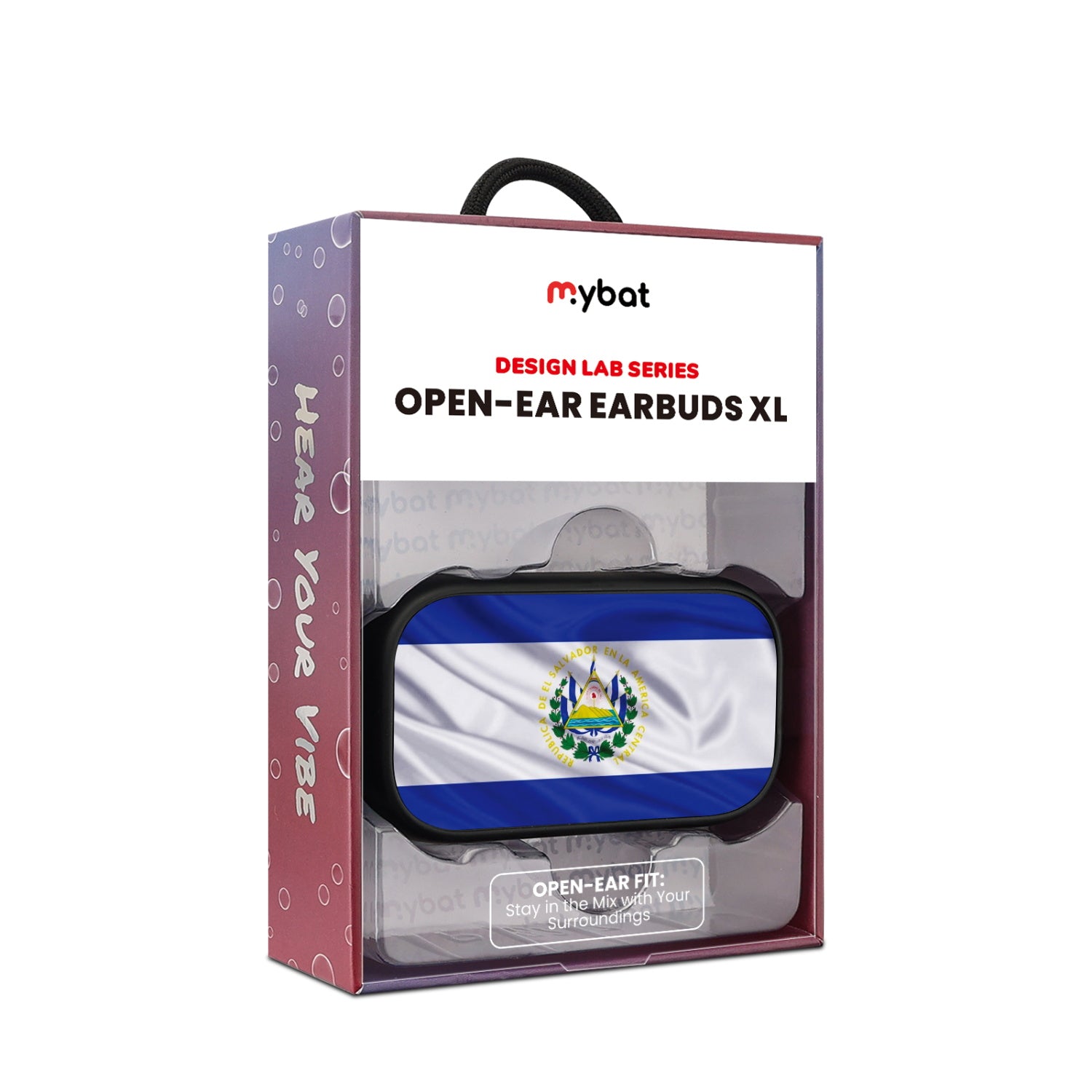 MyBat Design Lab Open-Ear Earbuds XL - Black - El Salvador Flag - MFHSBTST271-260-10.jpg