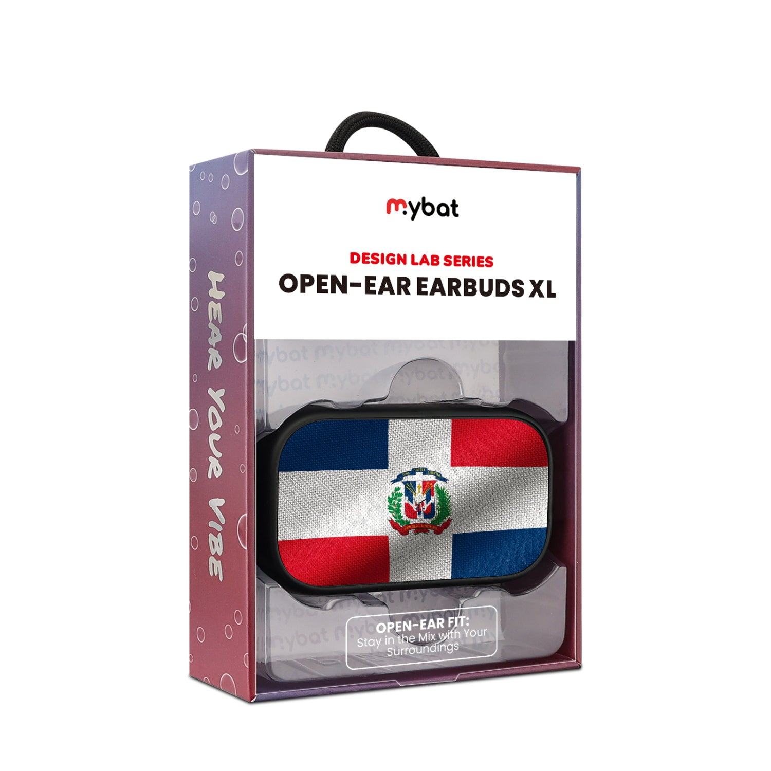 MyBat Design Lab Open-Ear Earbuds XL - Black - Dominican Republic Flag - MFHSBTST271-307-10.jpg