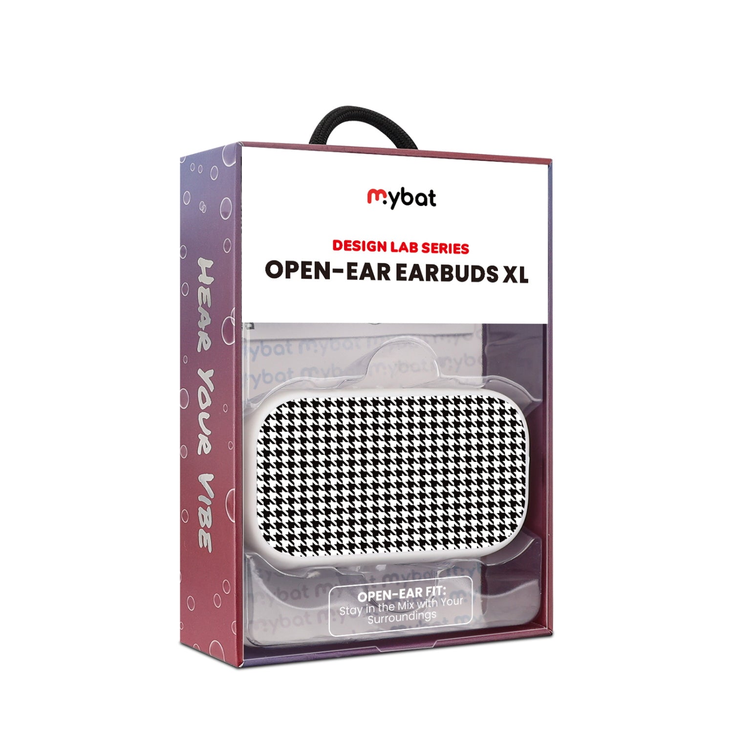 MyBat Design Lab Open-Ear Earbuds XL - White - Classic Houndstooth - MFHSBTST272-215-10.jpg