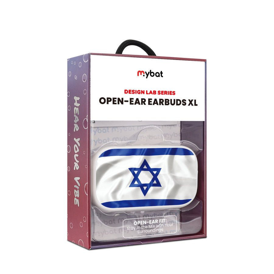 MyBat Design Lab Open-Ear Earbuds XL - White - Israel Flag - MFHSBTST272-308-10.jpg