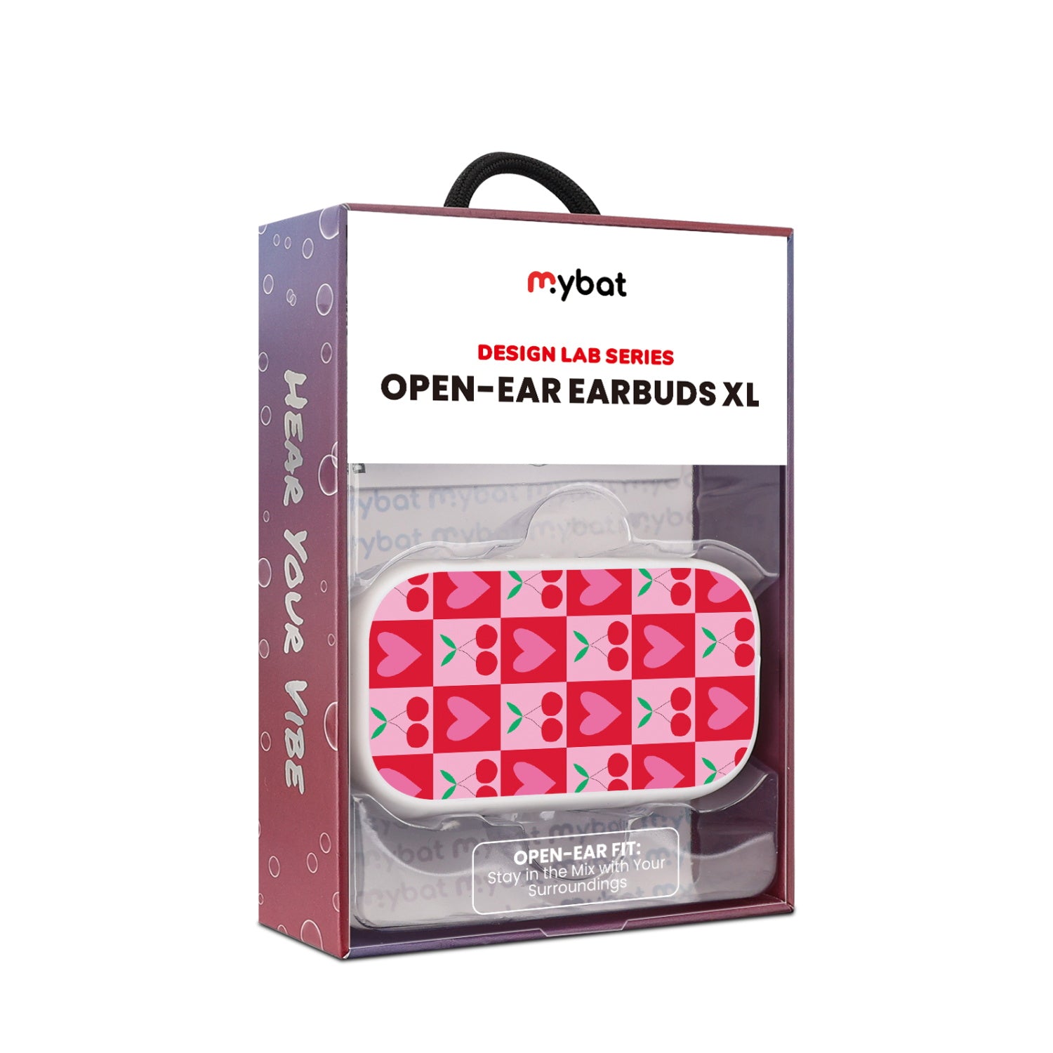 MyBat Design Lab Open-Ear Earbuds XL - White - Cherry Hearts - MFHSBTST272-334-10.jpg