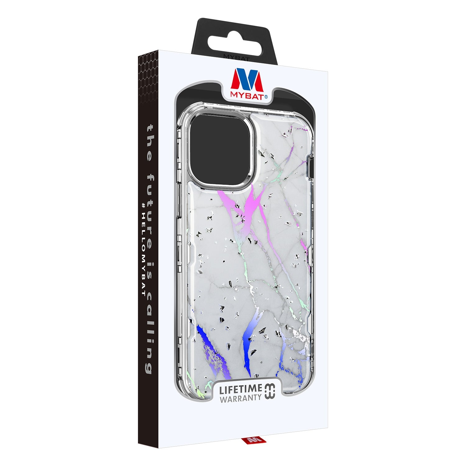 MyBat TUFF Kleer Hybrid Case for Apple iPhone 12 mini - White Marbling / Electroplating Silver - MIP12CSE4TM201-6.jpg