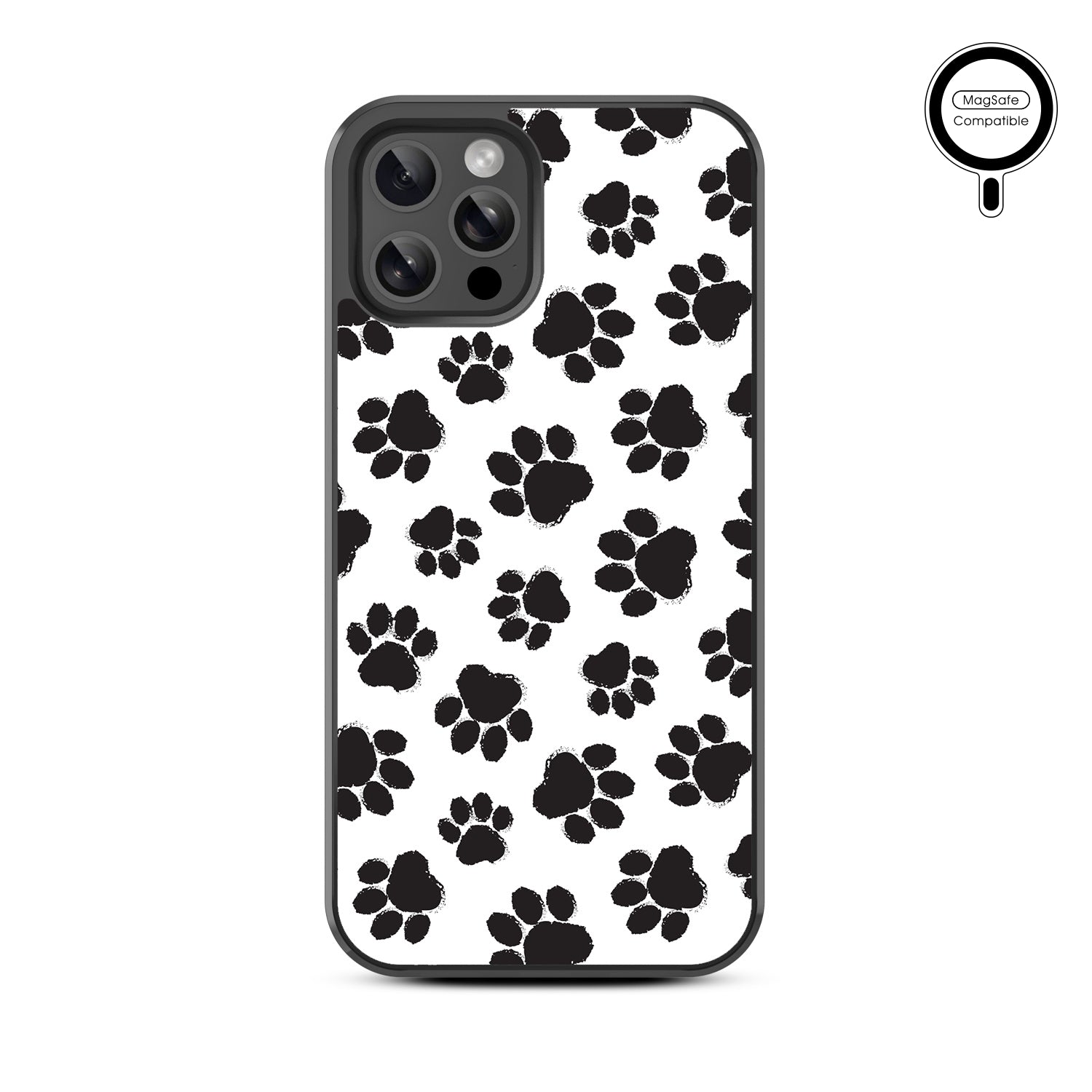 MyBat Design Lab Series MagSafe Case for Apple iPhone 12 / 12 Pro (6.1) - Black Paw Prints - MIP12PCSLESMSM002-3.jpg
