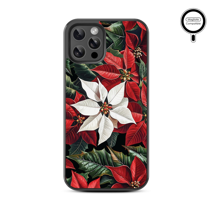 MyBat Design Lab Series MagSafe Case for Apple iPhone 12 / 12 Pro (6.1) - Christmas Poinsettias - MIP12PCSLESMSM301-3.jpg