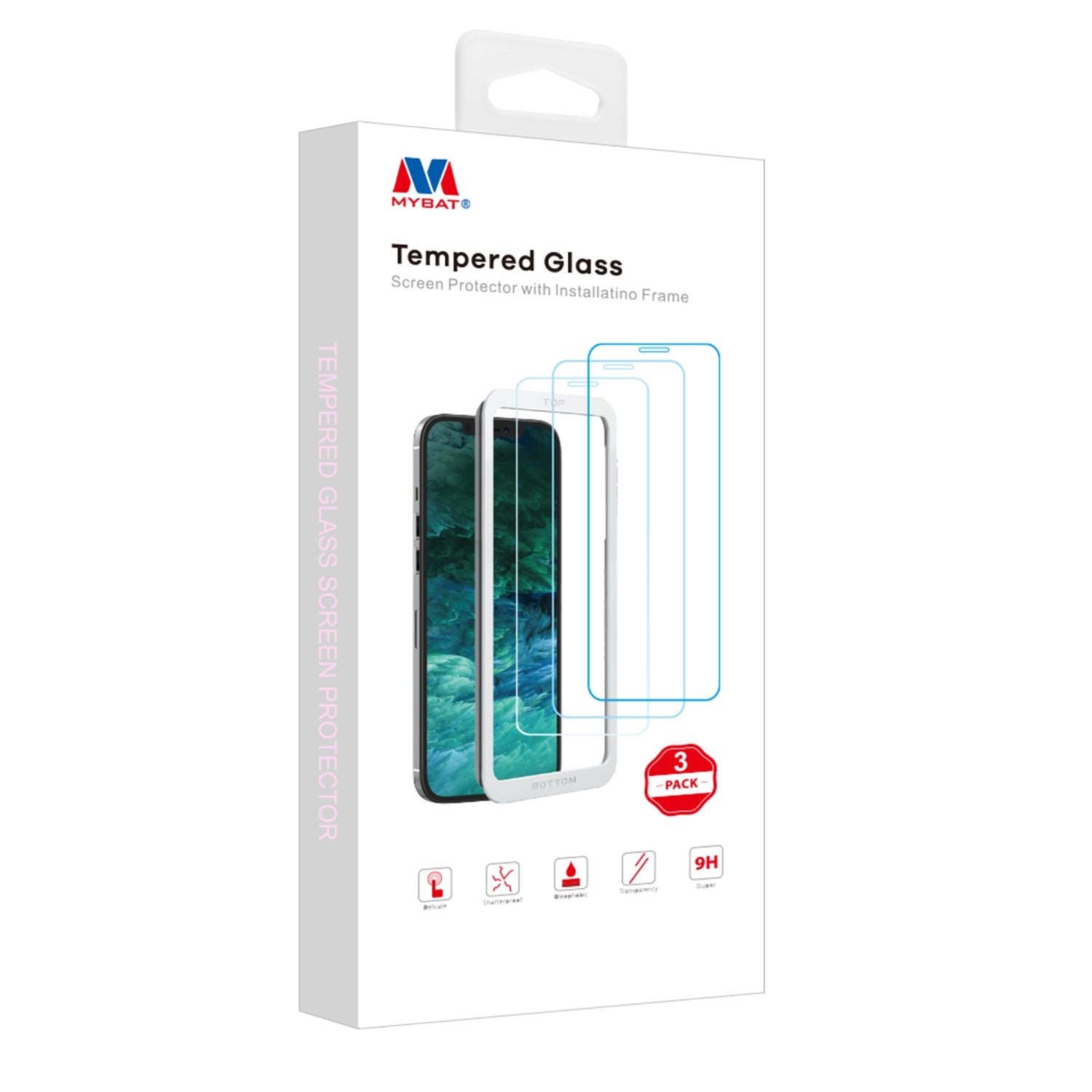MyBat (3 Pack)Tempered Glass Screen Protector with Installation Frame for Apple iPhone 12 mini - Clear - MIP12SC81TH-9.jpg