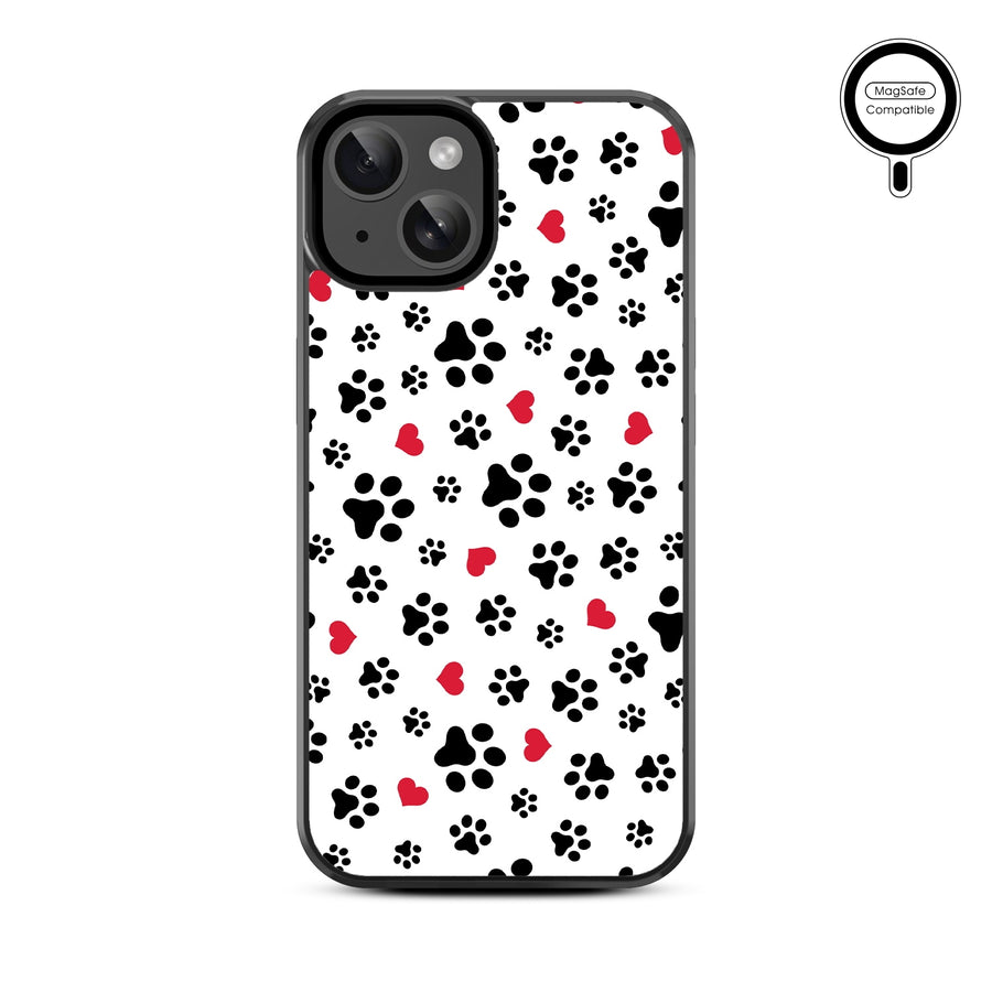 MyBat Design Lab Series MagSafe Case for Apple iPhone 17e / 16e / 14 / 13 - Paw Prints and Hearts - MIP13CSLESMSM001-3.jpg