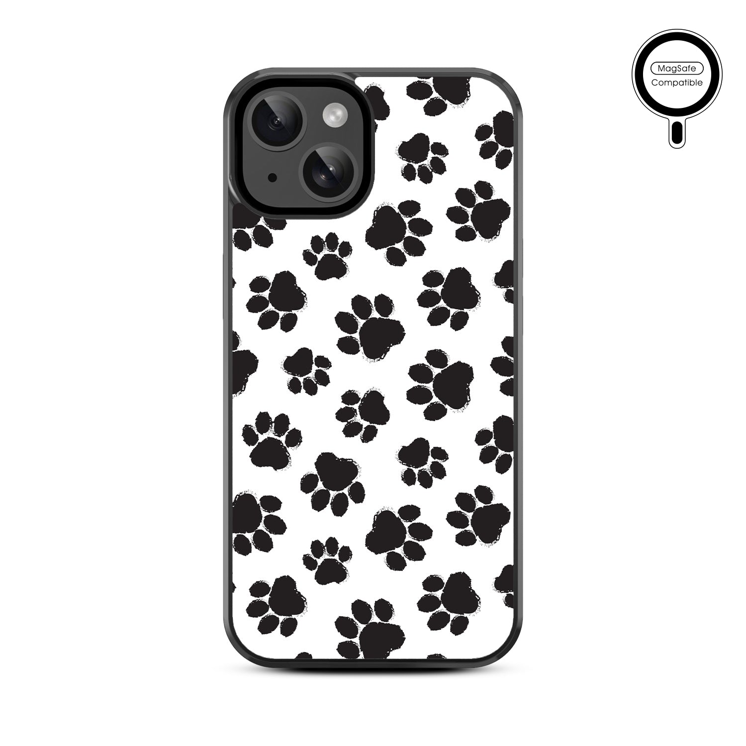 MyBat Design Lab Series MagSafe Case for Apple iPhone 17e / 16e / 14 / 13 - Black Paw Prints - MIP13CSLESMSM002-3.jpg