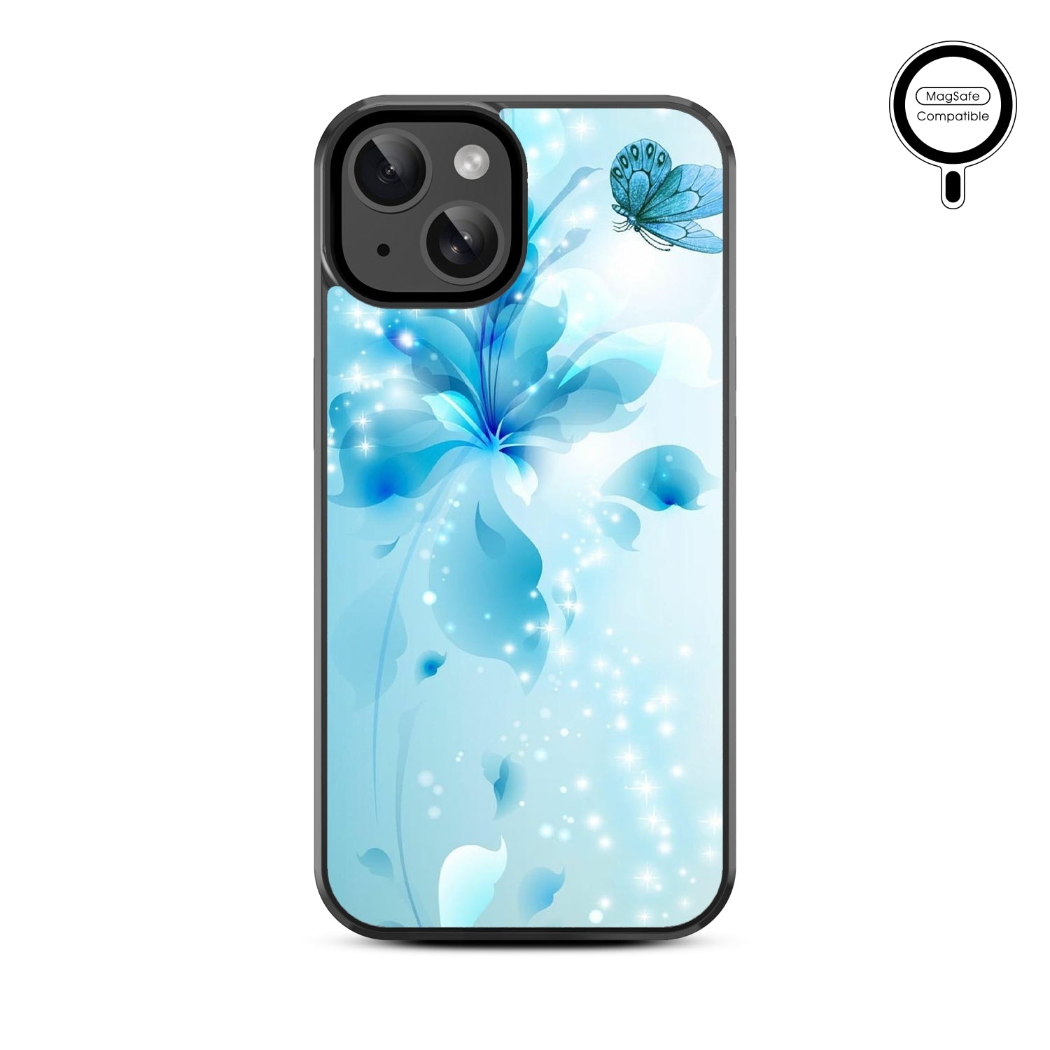 MyBat Design Lab Series MagSafe Case for Apple iPhone 17e / 16e / 14 / 13 - Butterfly & Flowers - MIP13CSLESMSM020-3.jpg