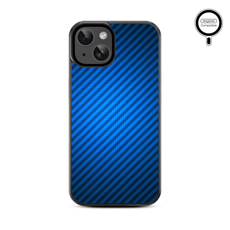 MyBat Design Lab Series MagSafe Case for Apple iPhone 17e / 16e / 14 / 13 - Blue Carbon Fiber - MIP13CSLESMSM084-3.jpg