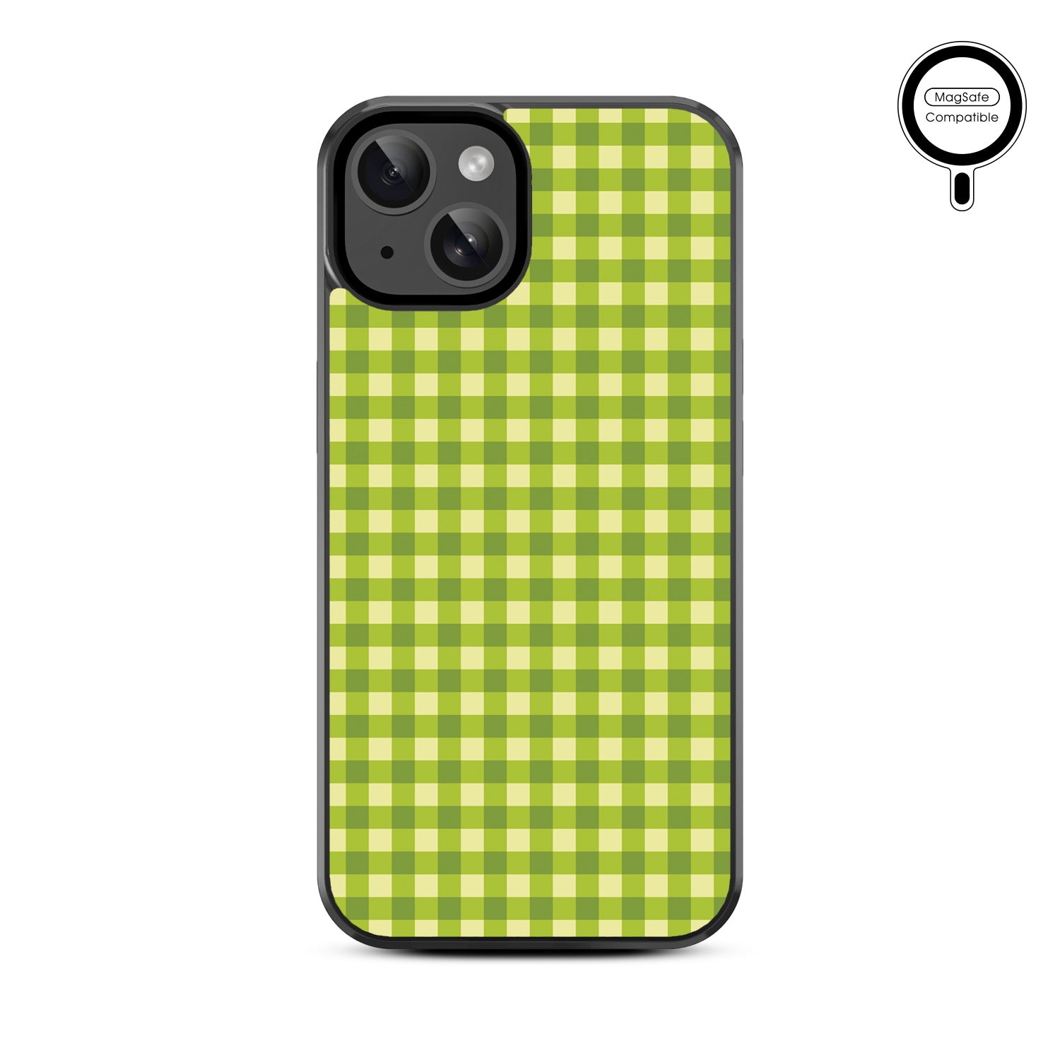 MyBat Design Lab Series MagSafe Case for Apple iPhone 17e / 16e / 14 / 13 - Green Gingham - MIP13CSLESMSM476-3.jpg