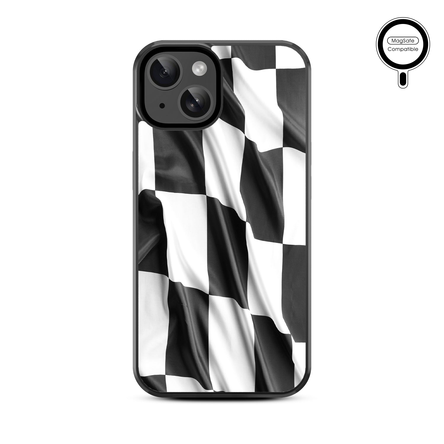 MyBat Design Lab Series MagSafe Case for Apple iPhone 15 (6.1) - Racing Flag - MIP15CSLESMSM040-3.jpg