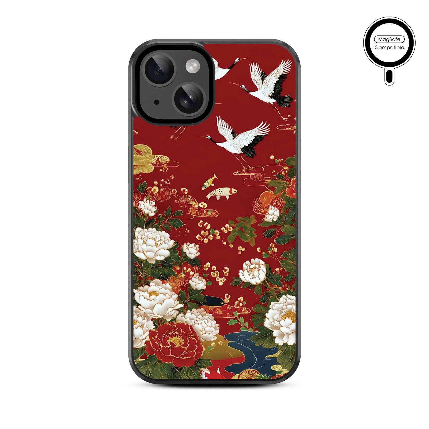 MyBat Design Lab Series MagSafe Case for Apple iPhone 15 (6.1) - Crane and Koi Fish - MIP15CSLESMSM391-3.jpg