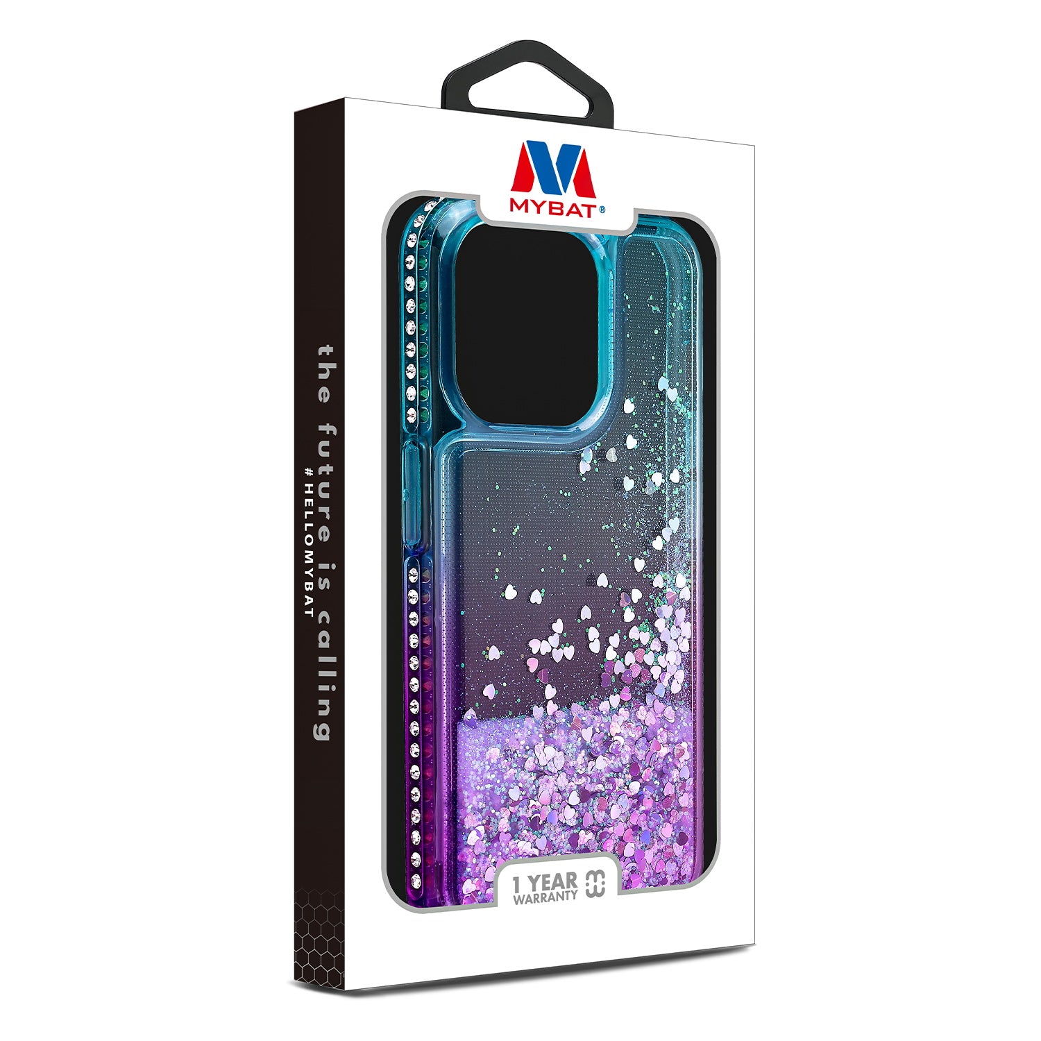MyBat Quicksand Glitter with Diamonds Protector Cover for Apple iPhone 15 Pro - Purple / Blue Gradient - MIP15PCSGTMM201-8.jpg