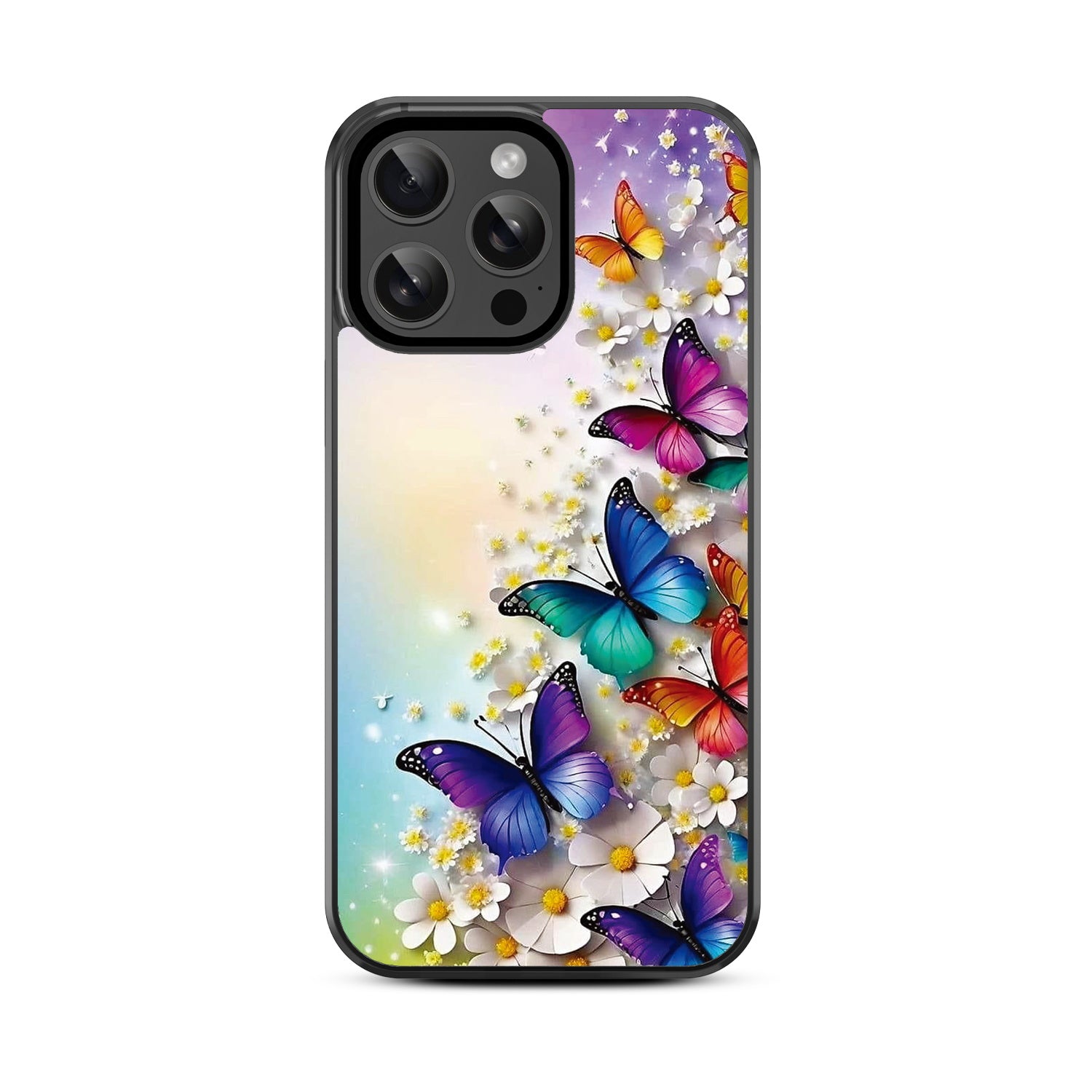 MyBat Design Lab Series Case for Apple iPhone 15 Pro Max (6.7) - Rainbow Butterflies - MIP15PMCSLESM187-3.jpg
