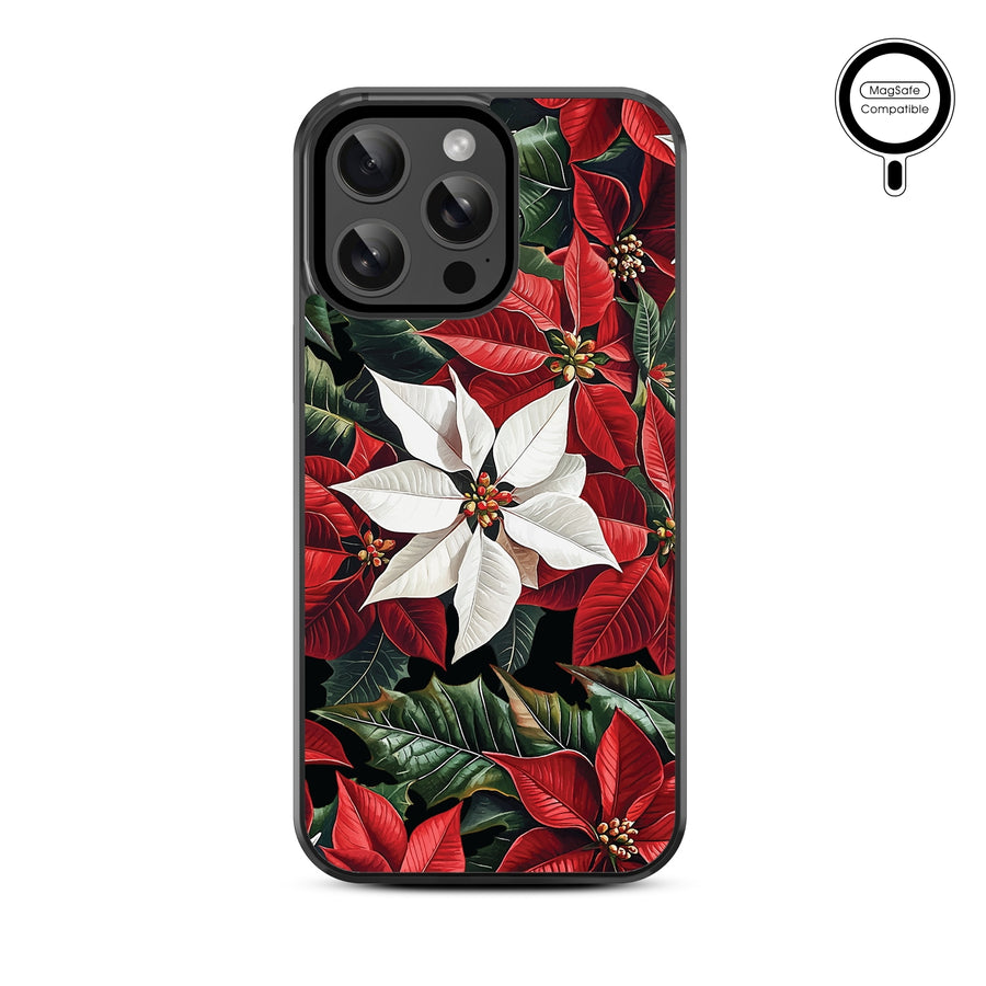 MyBat Design Lab Series MagSafe Case for Apple iPhone 15 Pro Max (6.7) - Christmas Poinsettias - MIP15PMCSLESMSM301-3.jpg