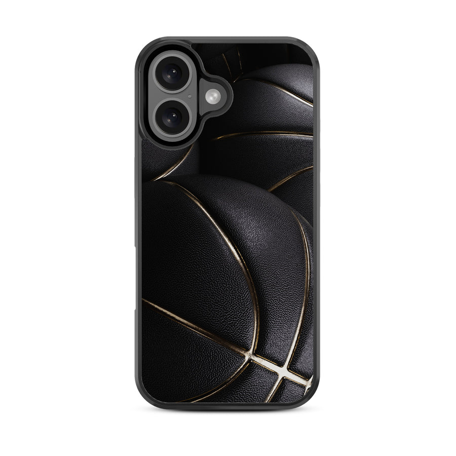 MyBat Design Lab Series Case for Apple iPhone 16 - Black Basketballs - MIP16CSLESM090-3.jpg