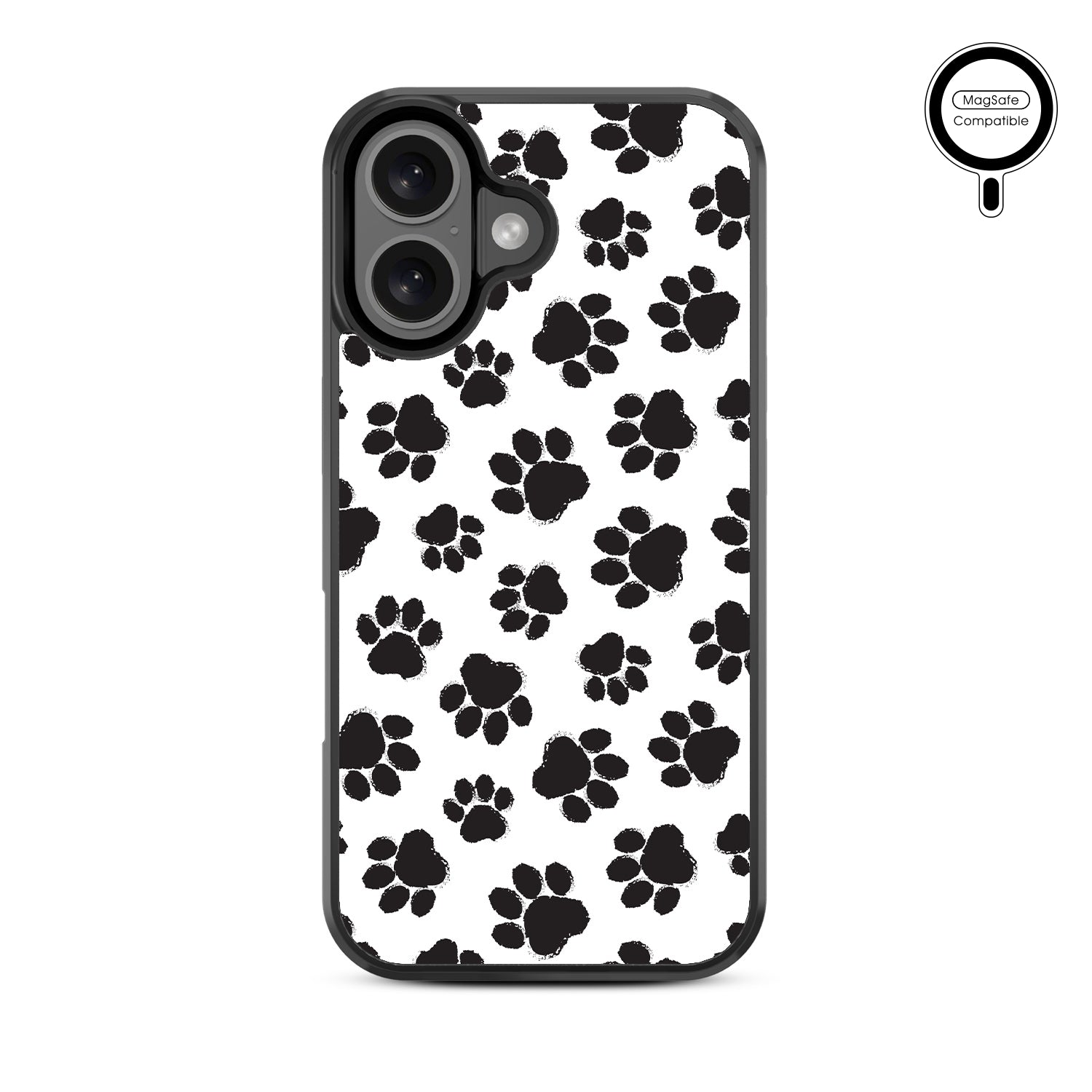 MyBat Design Lab Series MagSafe Case for Apple iPhone 16 - Black Paw Prints - MIP16CSLESMSM002-3.jpg