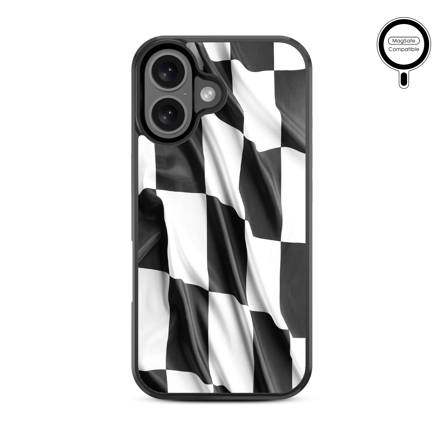 MyBat Design Lab Series MagSafe Case for Apple iPhone 16 - Racing Flag - MIP16CSLESMSM040-3.jpg