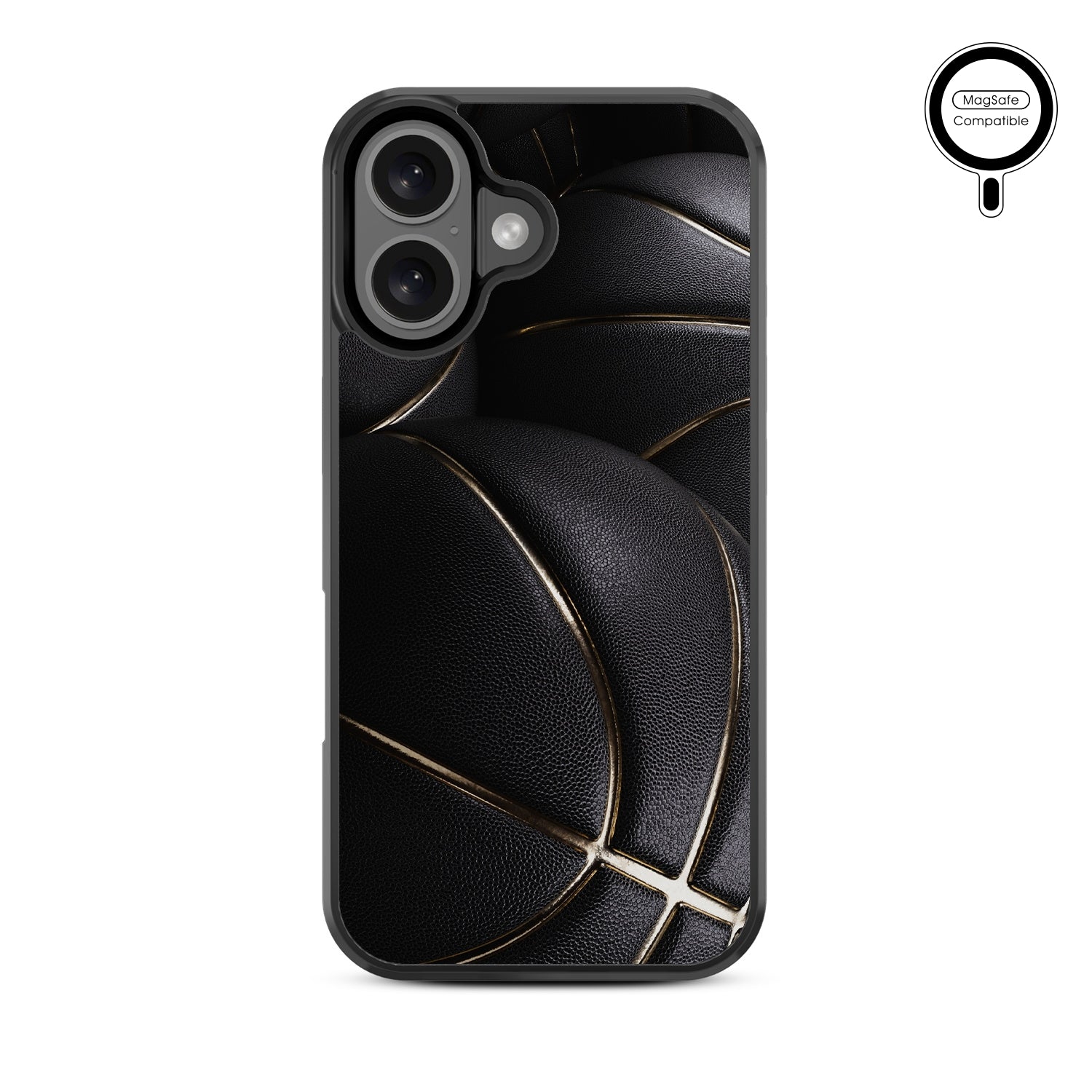 MyBat Design Lab Series MagSafe Case for Apple iPhone 16 - Black Basketballs - MIP16CSLESMSM090-3.jpg