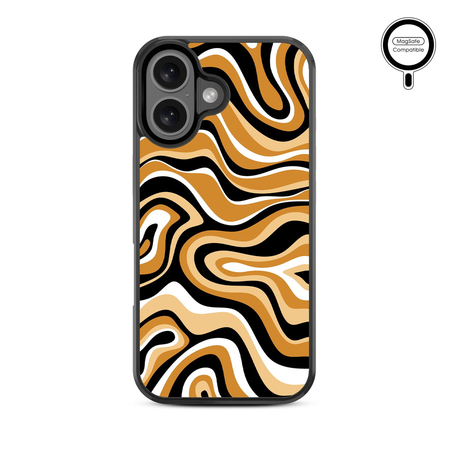 MyBat Design Lab Series MagSafe Case for Apple iPhone 16 - Groovy Golden Swirls - MIP16CSLESMSM093-3.jpg