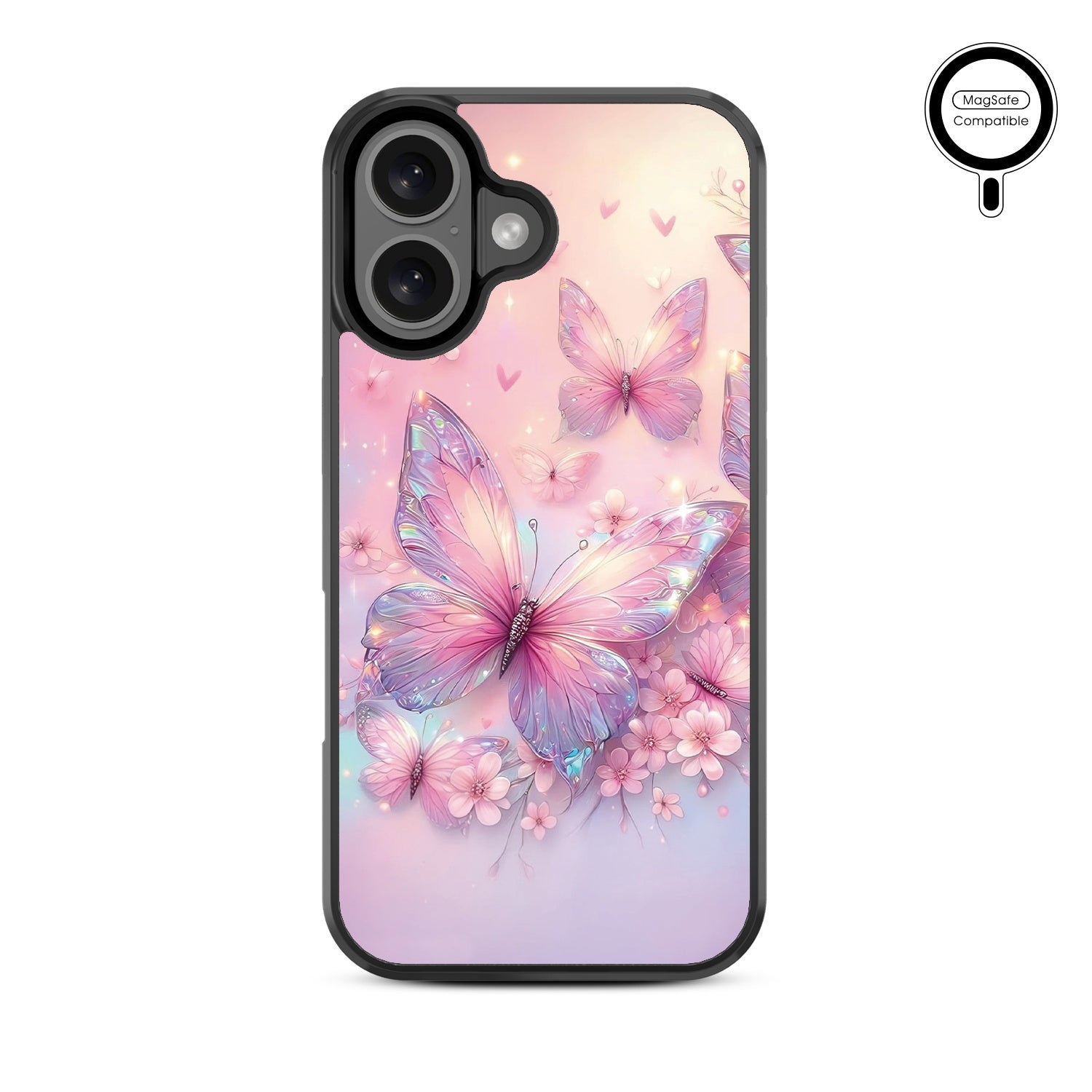 MyBat Design Lab Series MagSafe Case for Apple iPhone 16 Plus - Pink Butterflies - MIP16MCSLESMSM361-3.jpg