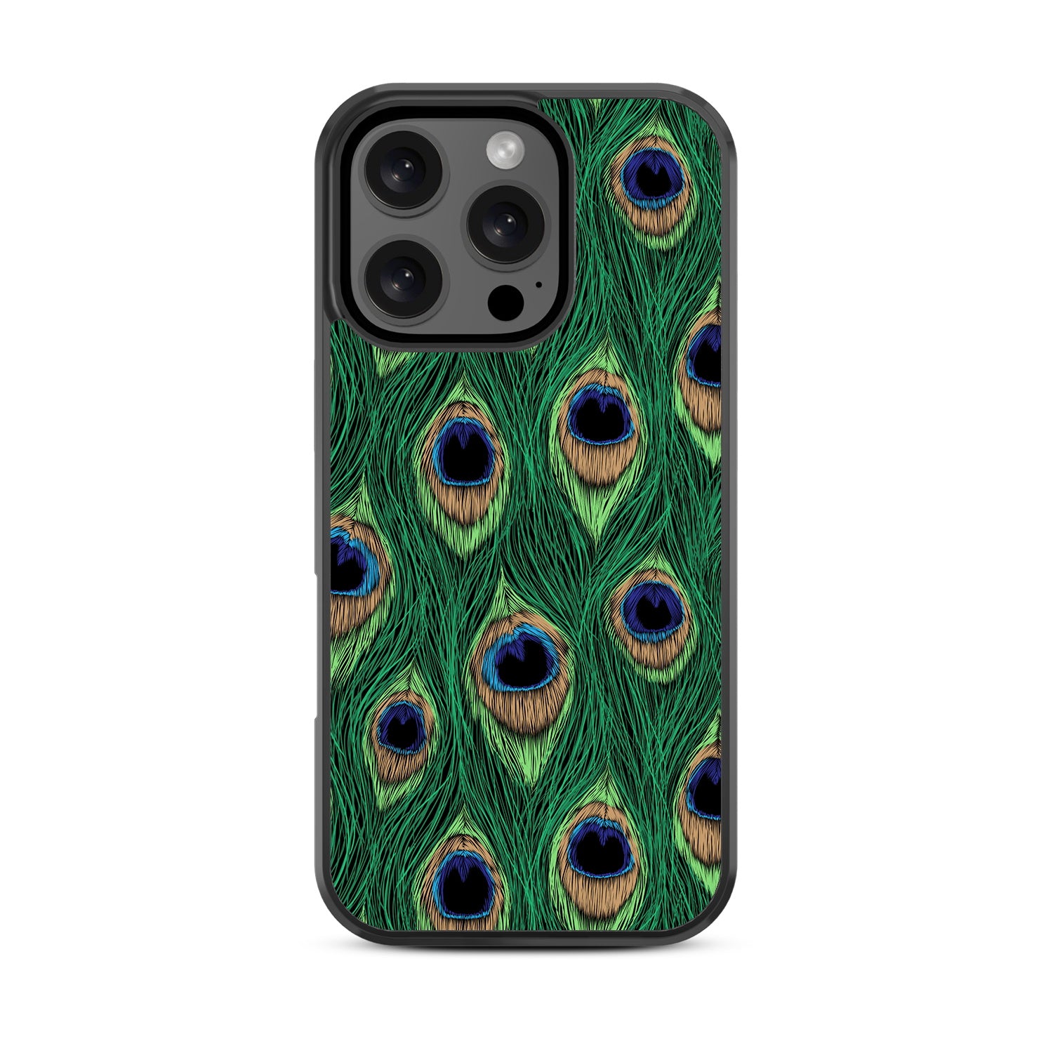 MyBat Design Lab Series Case for Apple iPhone 16 Pro - Peacock Feathers - MIP16PCSLESM018-3.jpg