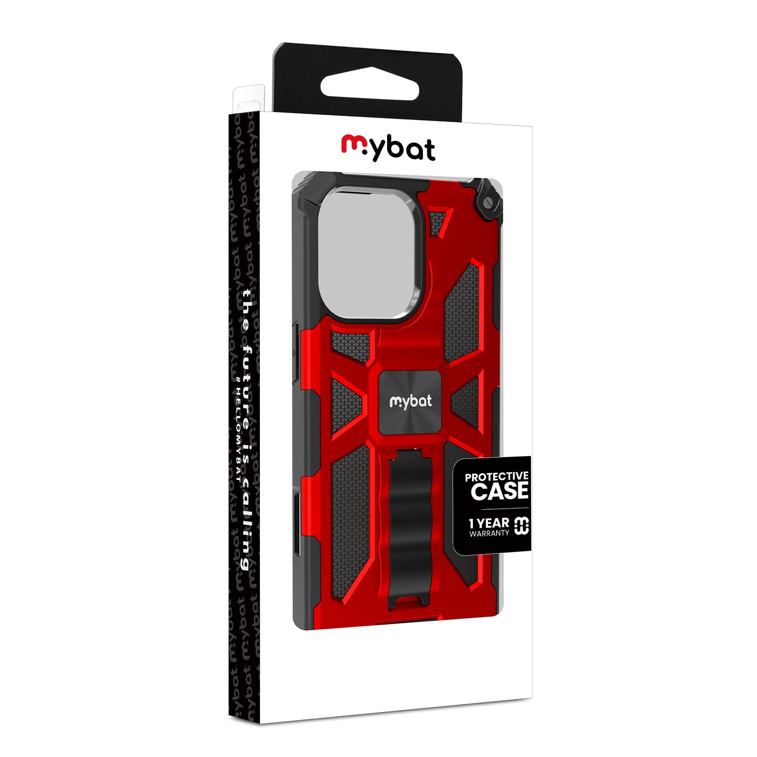MyBat Sturdy Hybrid Protector Cover (with Stand) for Apple iPhone 16 Pro Max - Red / Black - MIP16PMCSFSSS003-9.jpg