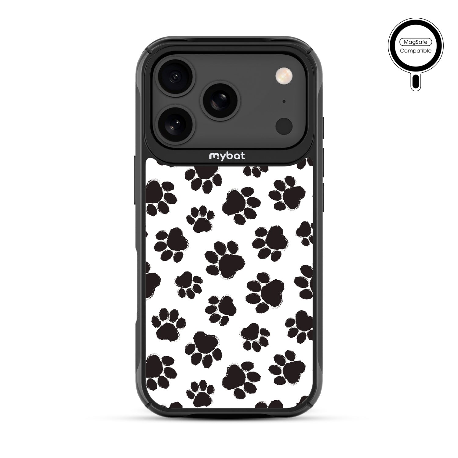 MyBat Design Lab Series MagSafe Case for Apple iPhone 17 Pro - Black Paw Prints - MIP17PCSLESMSMP002-3.jpg