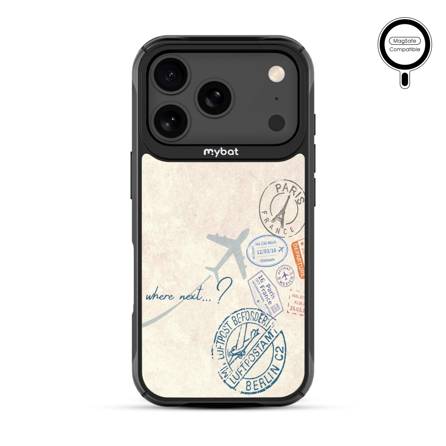 MyBat Design Lab Series MagSafe Case for Apple iPhone 17 Pro - Passport Stamps - MIP17PCSLESMSMP371-3.jpg