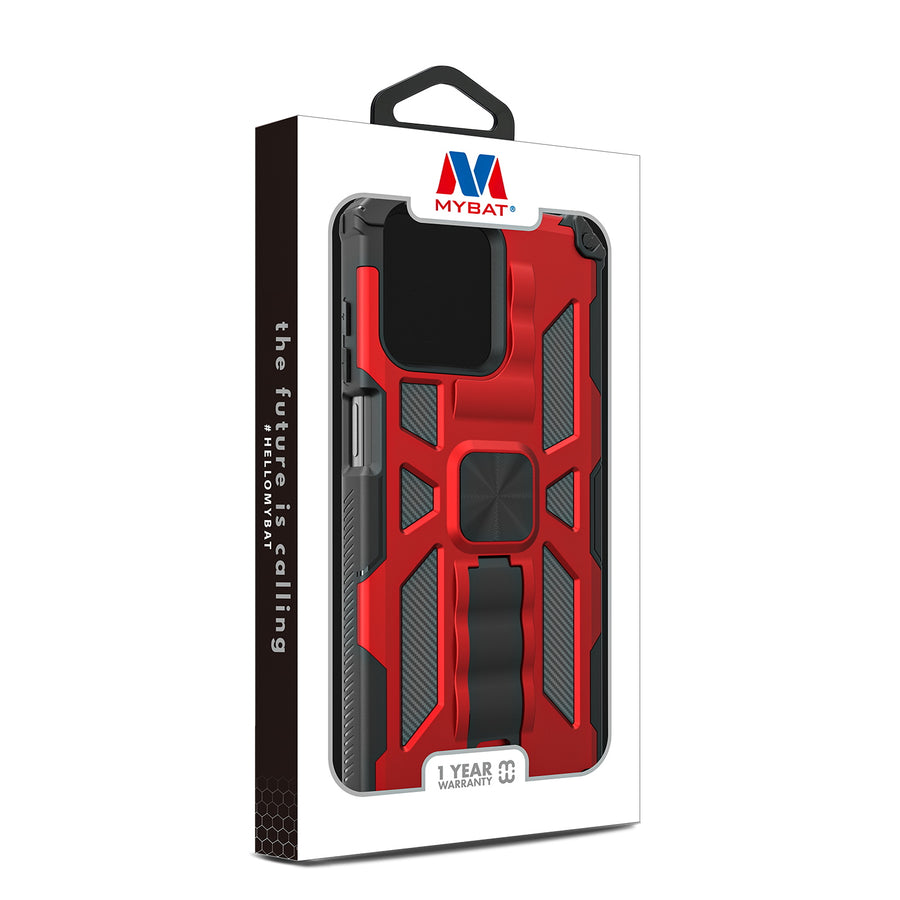 MyBat Sturdy Hybrid Protector Cover (with Stand) for Motorola Moto G Stylus 5G (2023) - Red / Black - MMGS5G23CSFSSS003-10.jpg