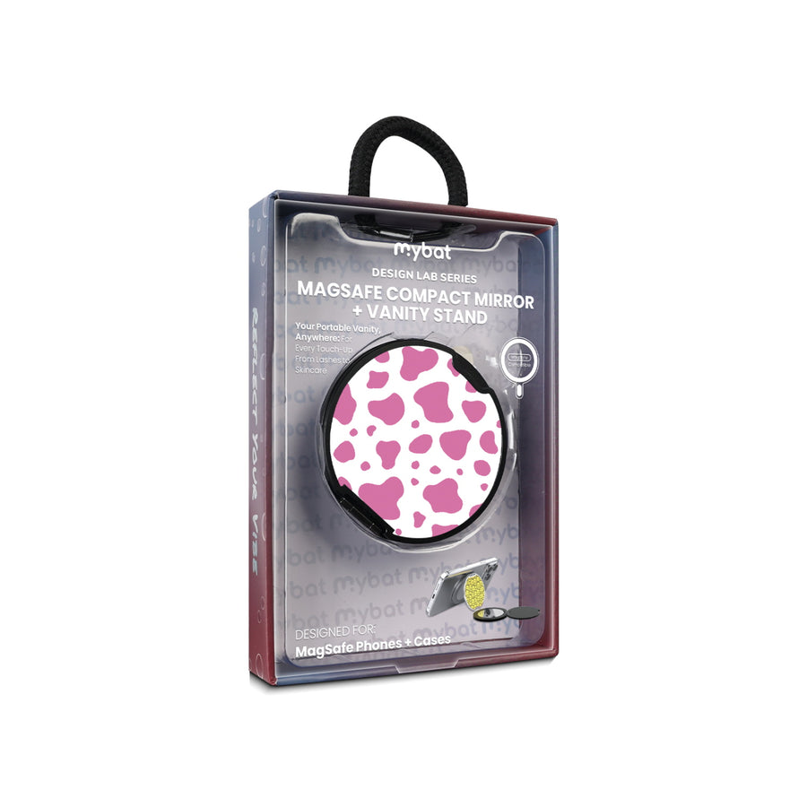 MyBat Design Lab MagSafe Selfie Mirror Kickstand - Black - Pink Cow Print - MOTHMNUSU331-015-11.jpg
