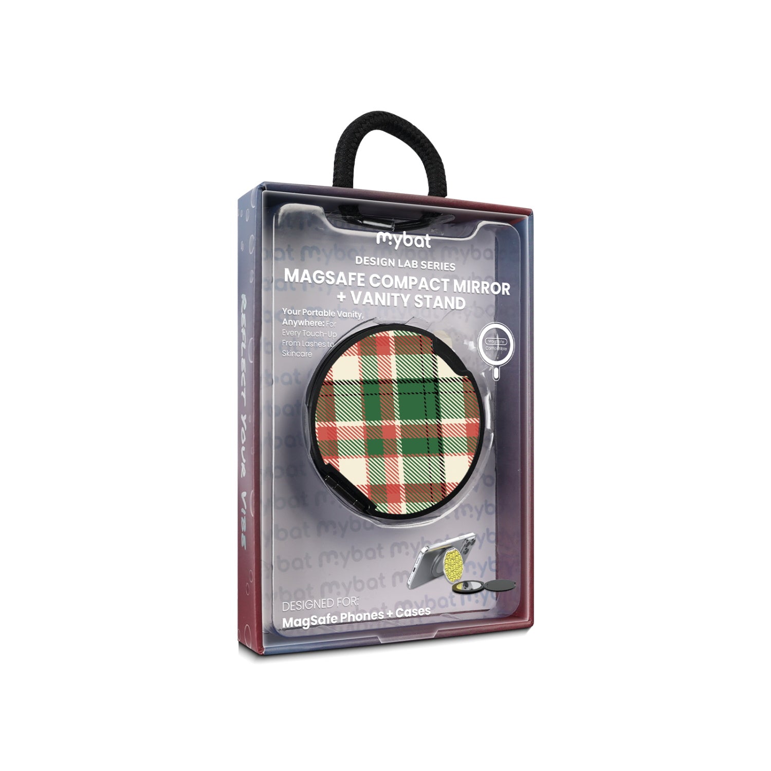 MyBat Design Lab MagSafe Selfie Mirror Kickstand - Black - Rustic Plaid - MOTHMNUSU331-293-11.jpg