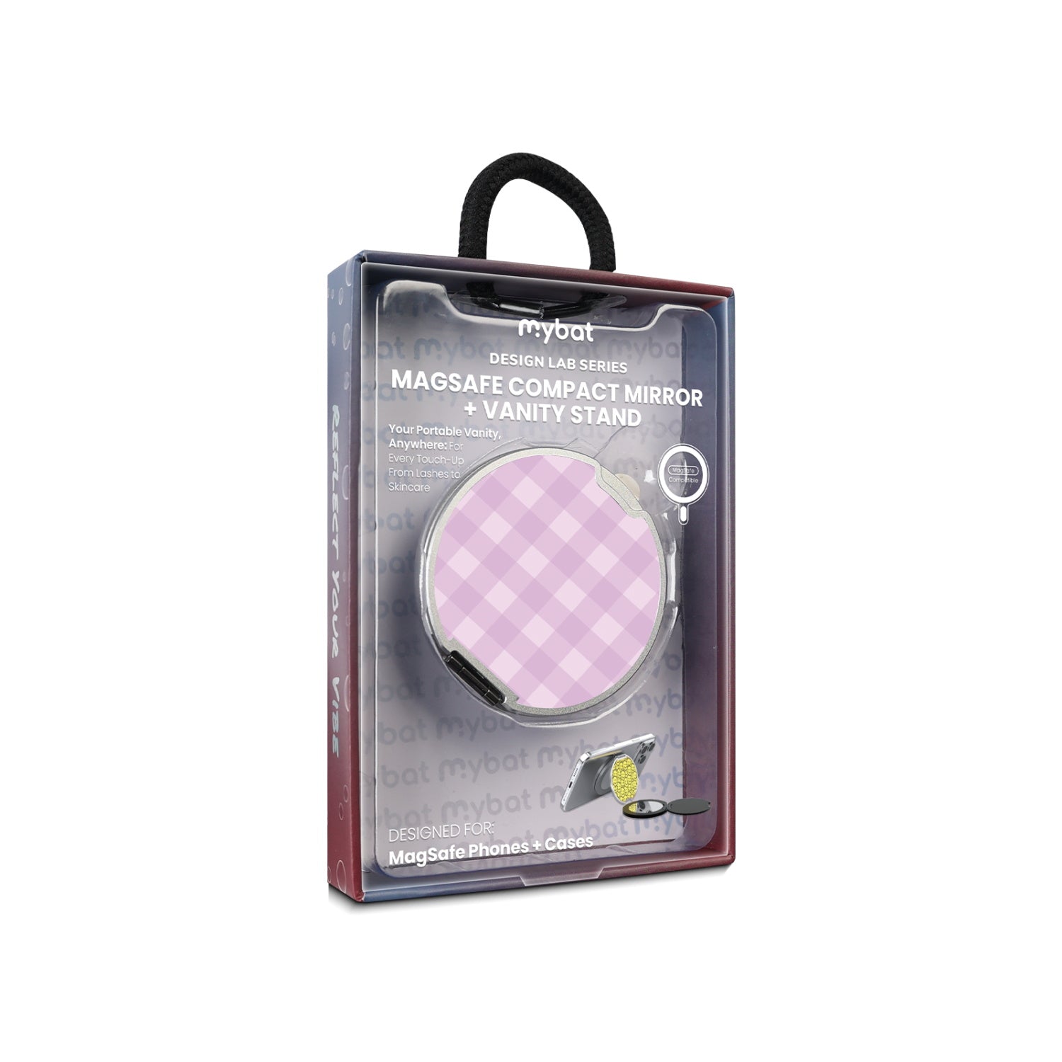 MyBat Design Lab MagSafe Selfie Mirror Kickstand - Silver - Purple Plaid - MOTHMNUSU332-483-11.jpg