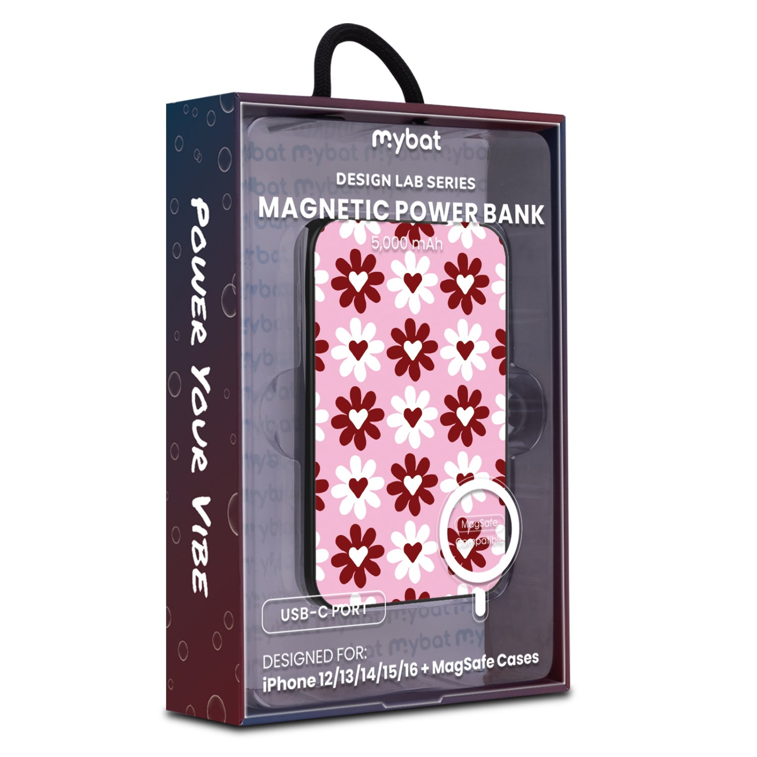 MyBat Design Lab 5000mAh Magnetic Wireless Power Bank - Black - Love in Bloom - MPBBAT131-BK-341-9.jpg