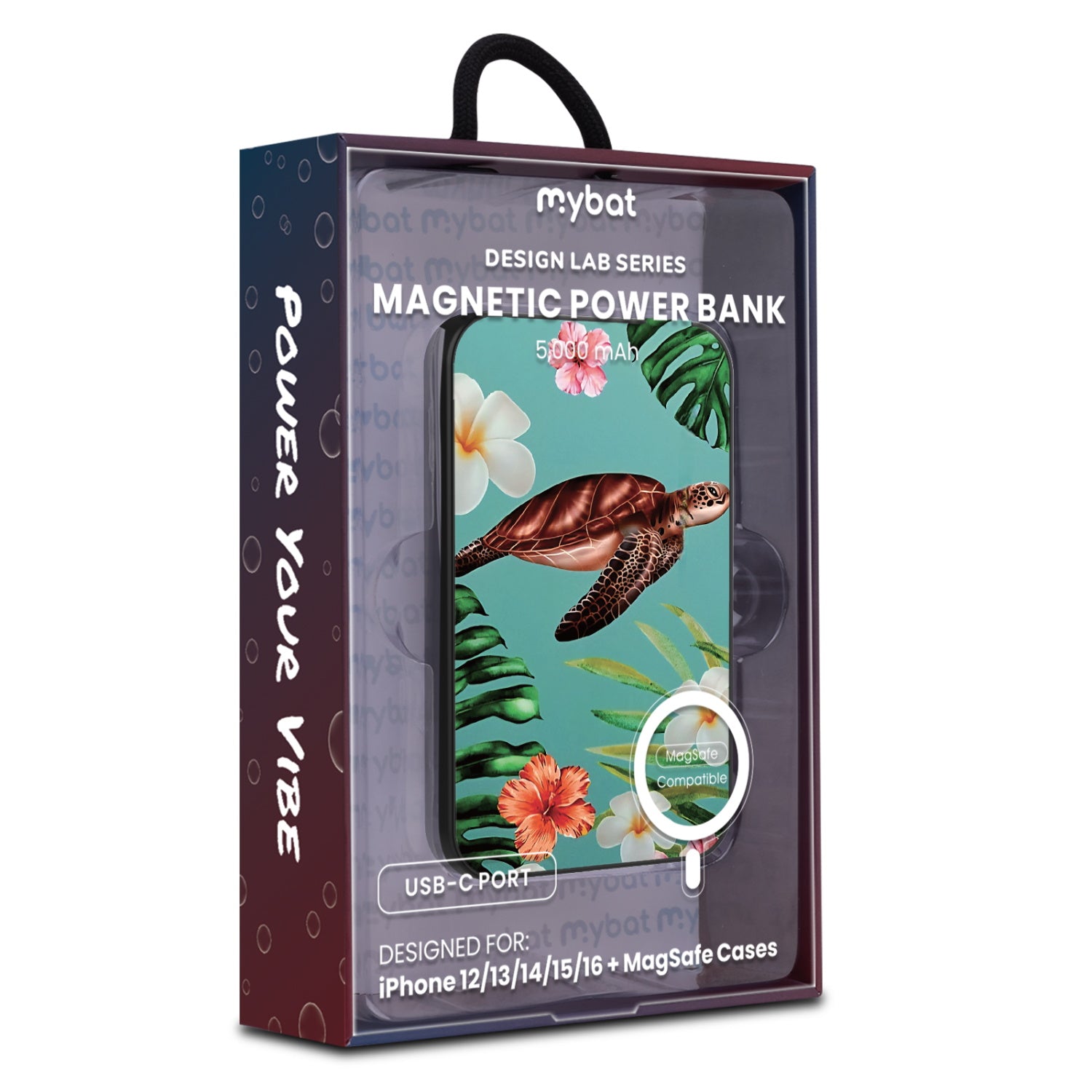 MyBat Design Lab 5000mAh Magnetic Wireless Power Bank - Black - Hawaiian Sea Turtle - MPBBAT131-BK-380-9.jpg