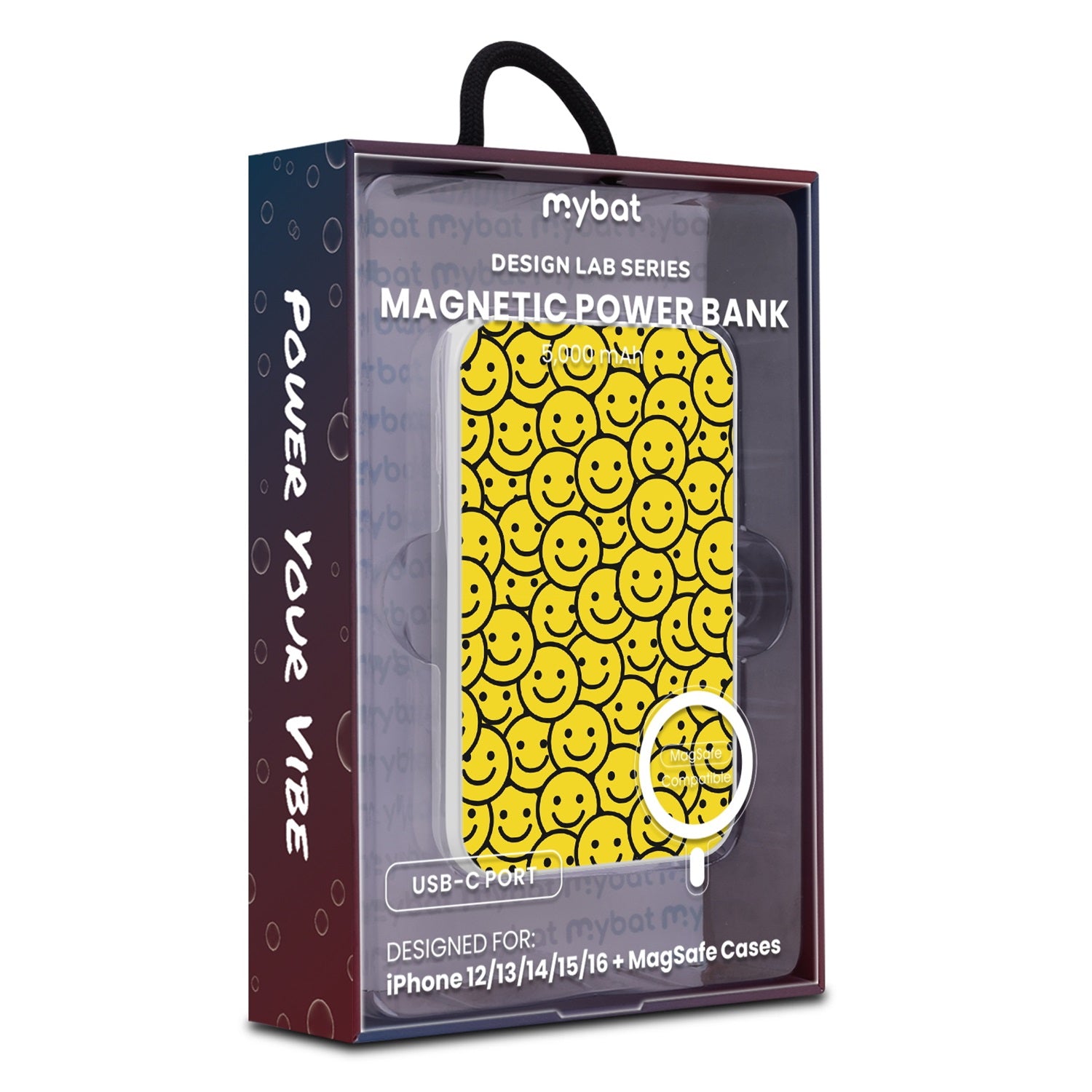 MyBat Design Lab 5000mAh Magnetic Wireless Power Bank - White - Smiley Faces - MPBBAT132-WH-097-9.jpg