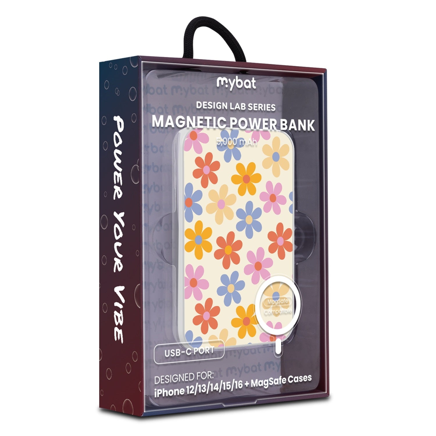 MyBat Design Lab 5000mAh Magnetic Wireless Power Bank - White - Retro Daisies - MPBBAT132-WH-137-9.jpg