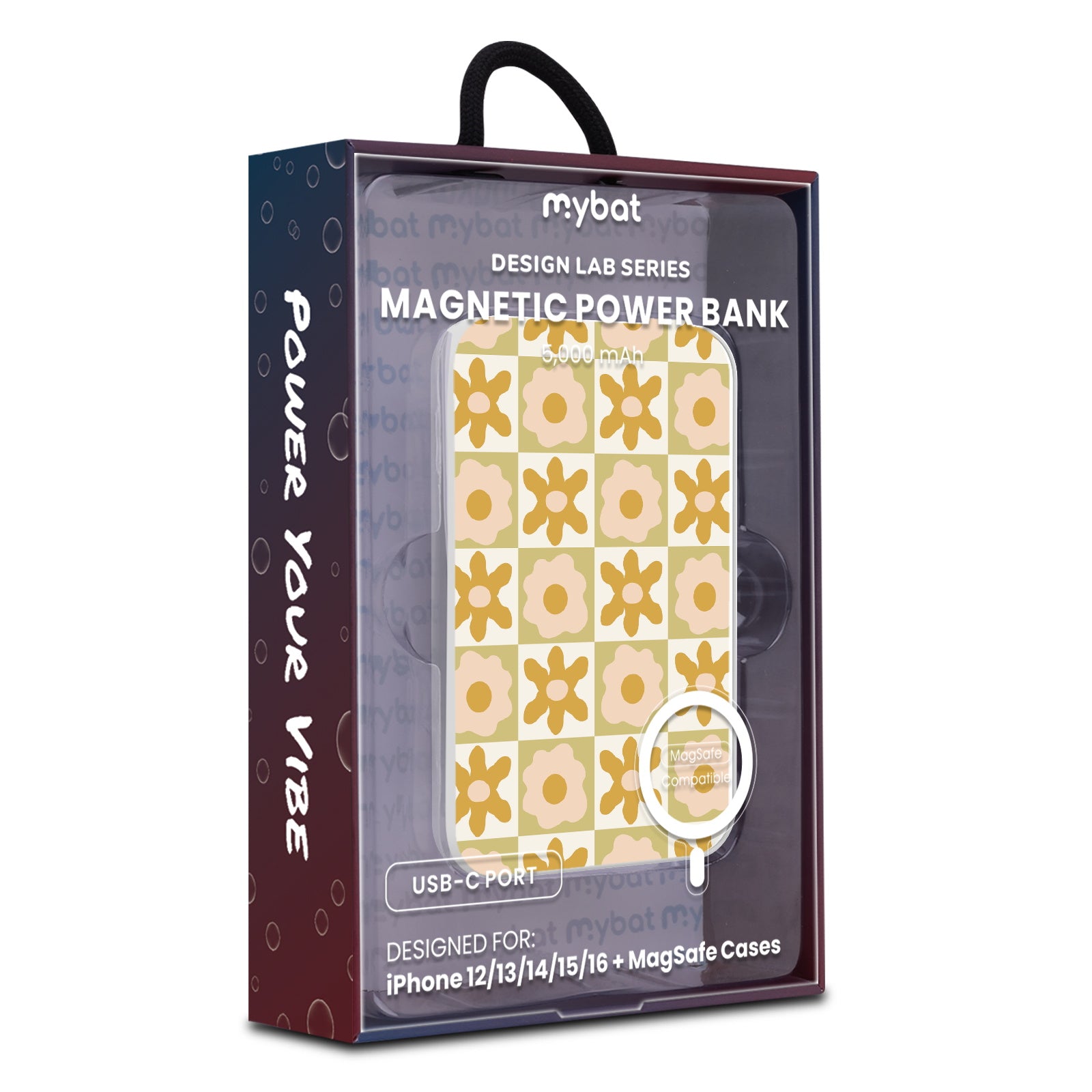 MyBat Design Lab 5000mAh Magnetic Wireless Power Bank - White - Flower Grid - MPBBAT132-WH-441-9.jpg
