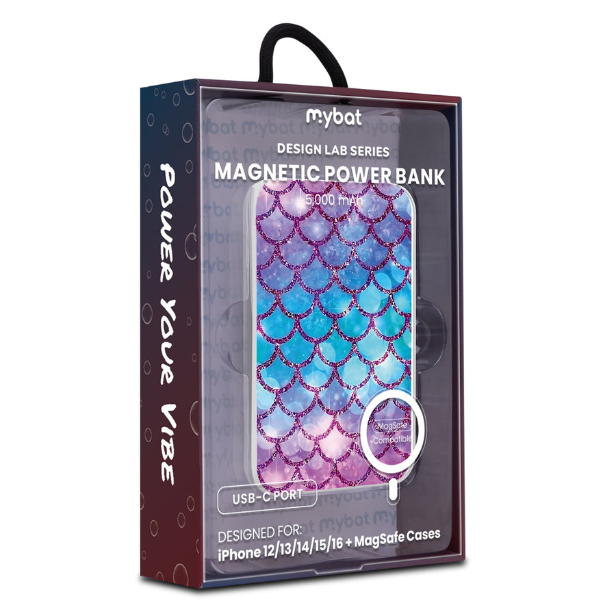 MyBat Design Lab 5000mAh Magnetic Wireless Power Bank - White - Mermaid Scales - MPBBAT132-WH-458-9.jpg