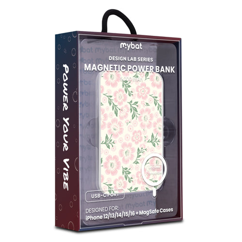 MyBat Design Lab 5000mAh Magnetic Wireless Power Bank - White - Pink Posies - MPBBAT132-WH-473-9.jpg