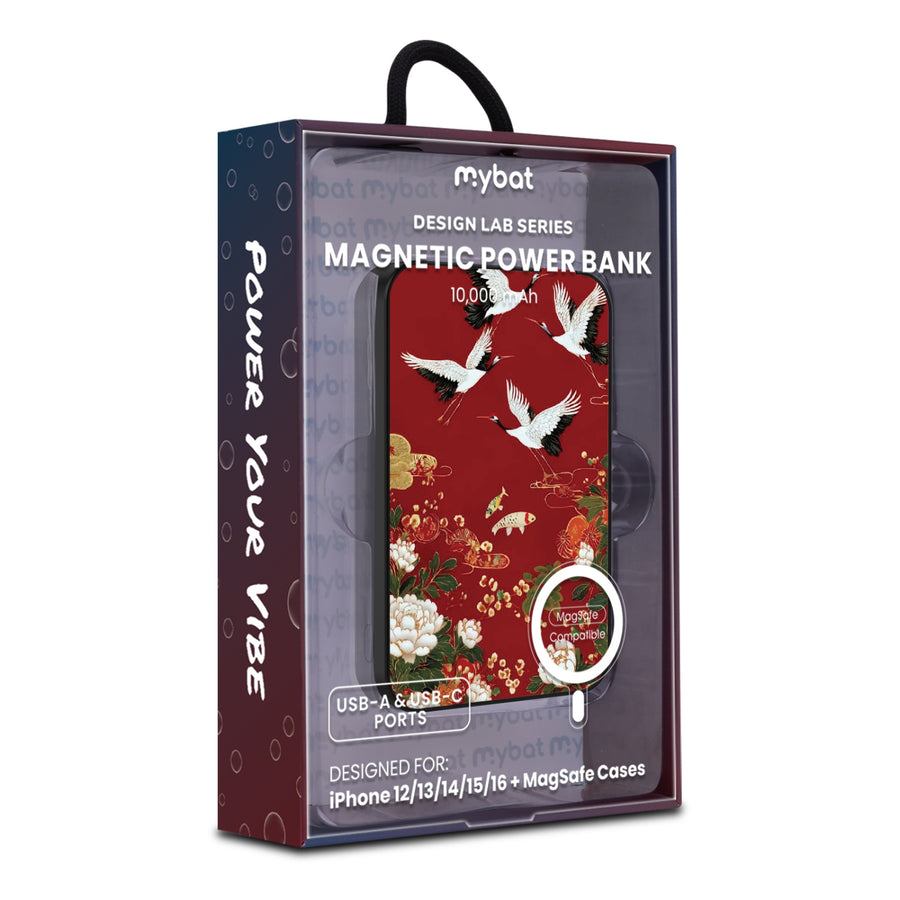 MyBat Design Lab 10000mAh Magnetic Wireless Power Bank - Black - Crane and Koi Fish - MPBBAT141-BK-391-9.jpg