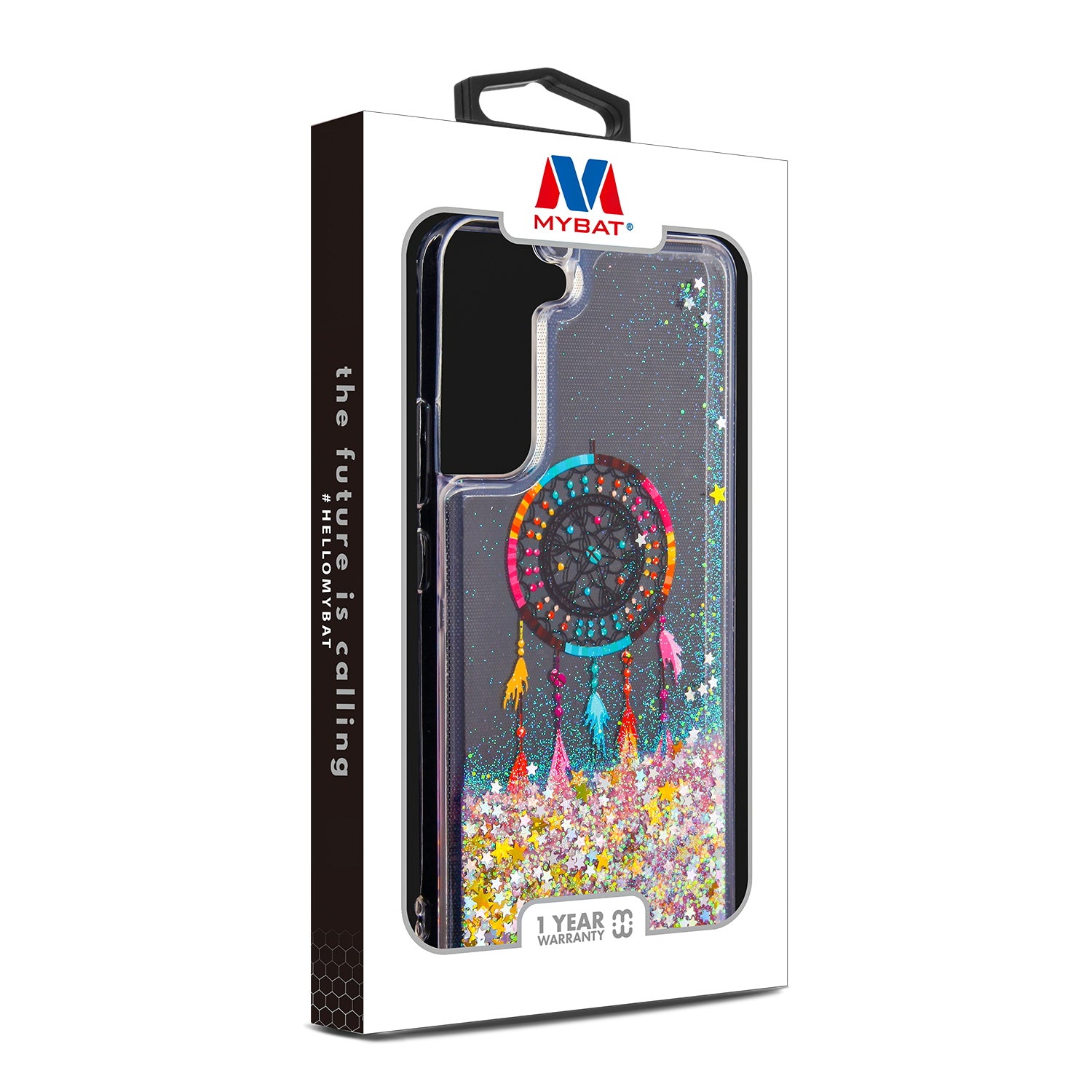MyBat Quicksand Glitter Hybrid Protector Cover for Samsung Galaxy S22 Plus - Dreamcatcher & Gold Stars - MSS22PCSGTMM011-3.jpg