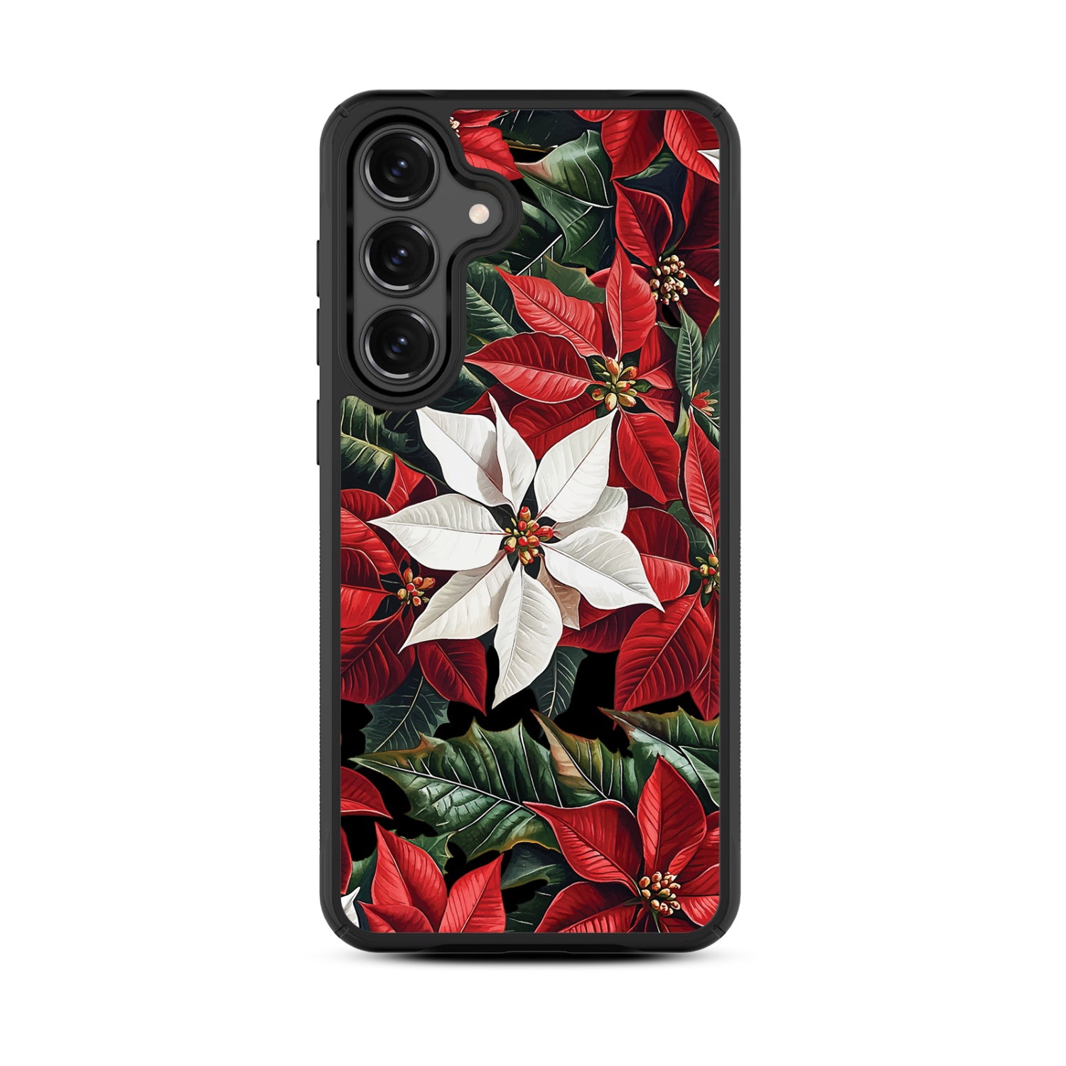 MyBat Design Lab Series Case for Samsung Galaxy S25 Fan Edition - Christmas Poinsettias - MSS25FECSLESMP301-3.jpg