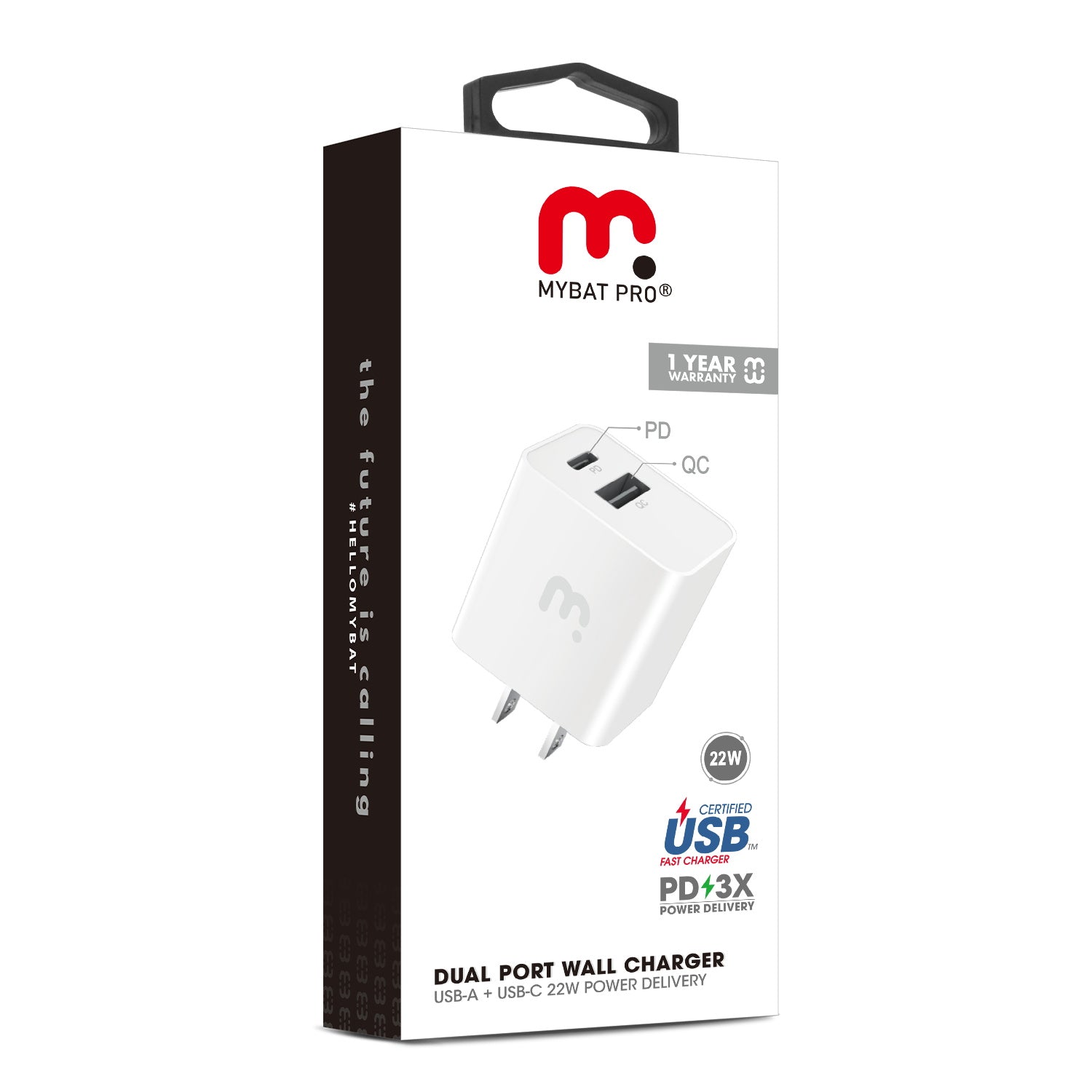 MyBat Pro Dual Port Fast Charging Power Delivery Wall Charger (22W) - White - RCGTRAC06W-10.jpg