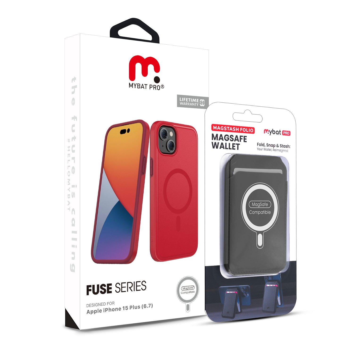 MyBat Pro Fuse Series Case Bundle + MagStash Wallet Folio for Apple iPhone 15 Plus - Red  / Black - RIP15MCSD5MS105-CH411-9.jpg