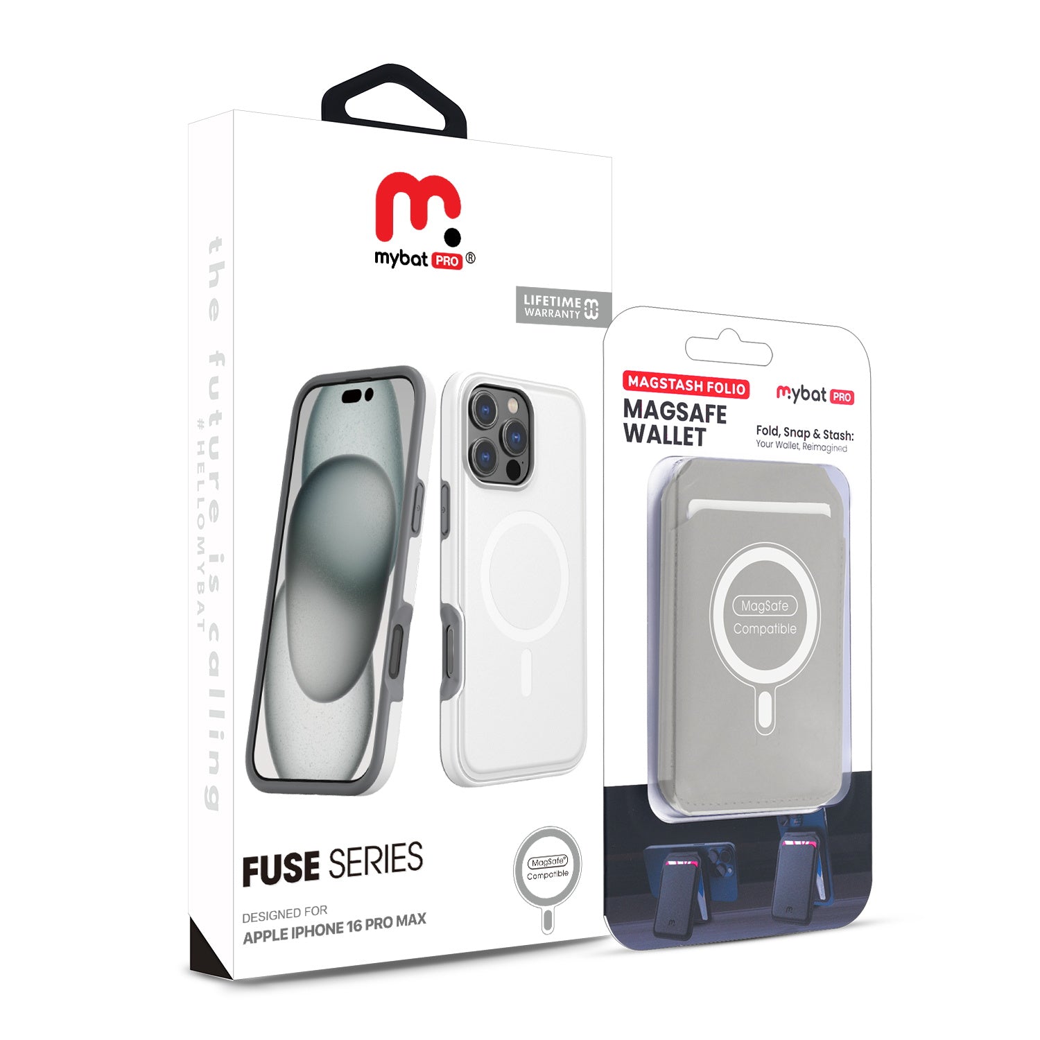 MyBat Pro Fuse Series Case Bundle + MagStash Wallet Folio for Apple iPhone 16 Pro Max - White  / Gray - RIP16PMCSD5MS108-CH413-9.jpg