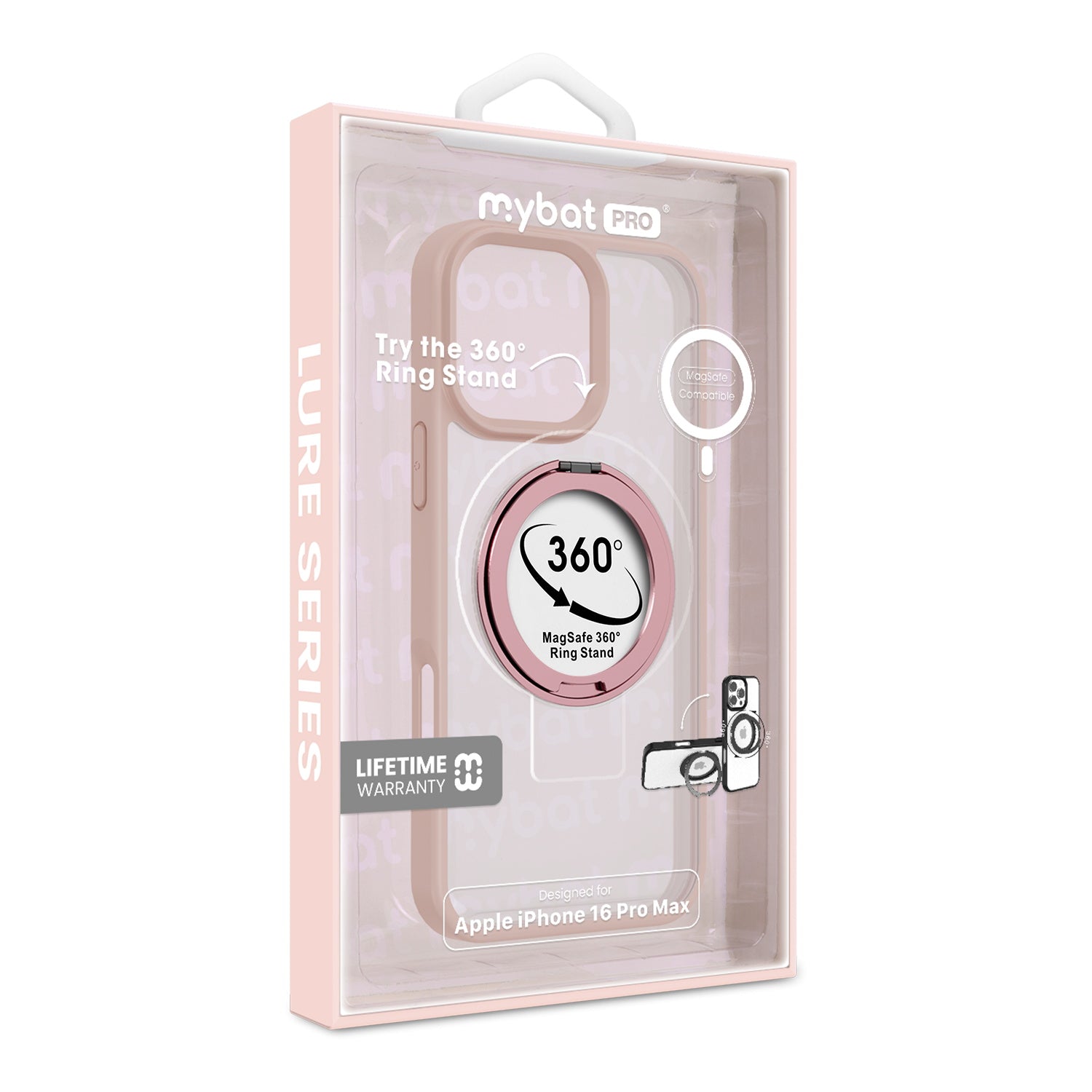 MyBat Pro Lure Series 360° Ring Stand MagSafe Case for Apple iPhone 16 Pro Max - Pink - RIP16PMCSRVLM623-10.jpg