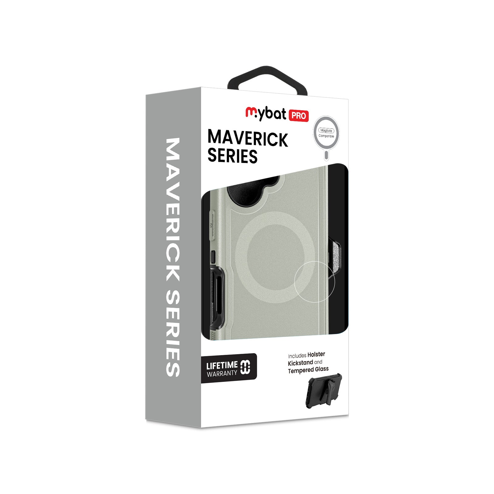MyBat Pro Maverick Series MagSafe Case w/ Holster and Tempered Glass for Apple iPhone 17 - Grey - RIP17CS3NXMS005-11.jpg